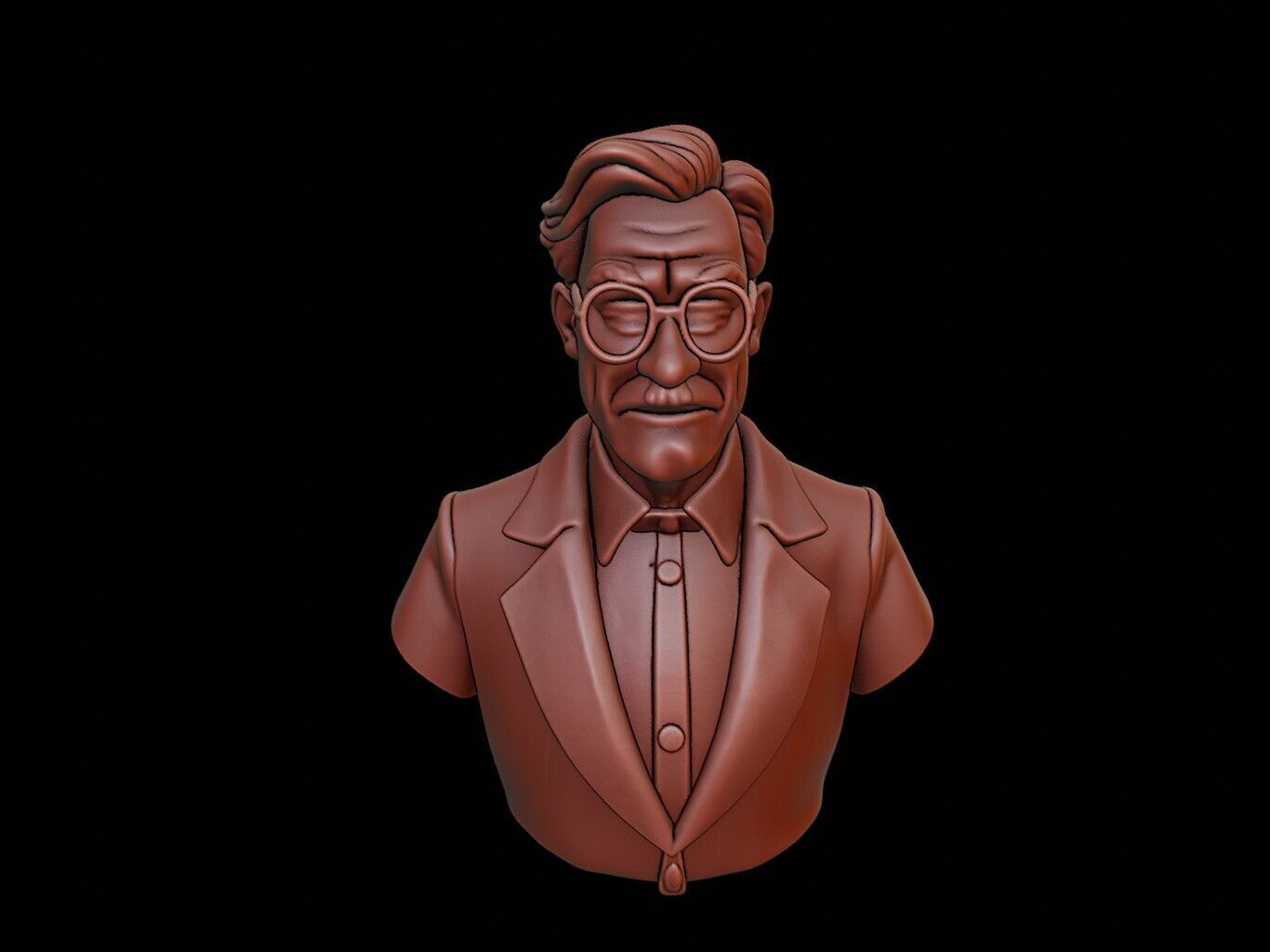 Scientist Bust 3D print model_1