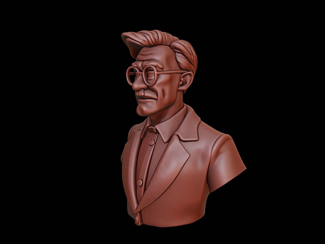 Scientist Bust 3D print model_2