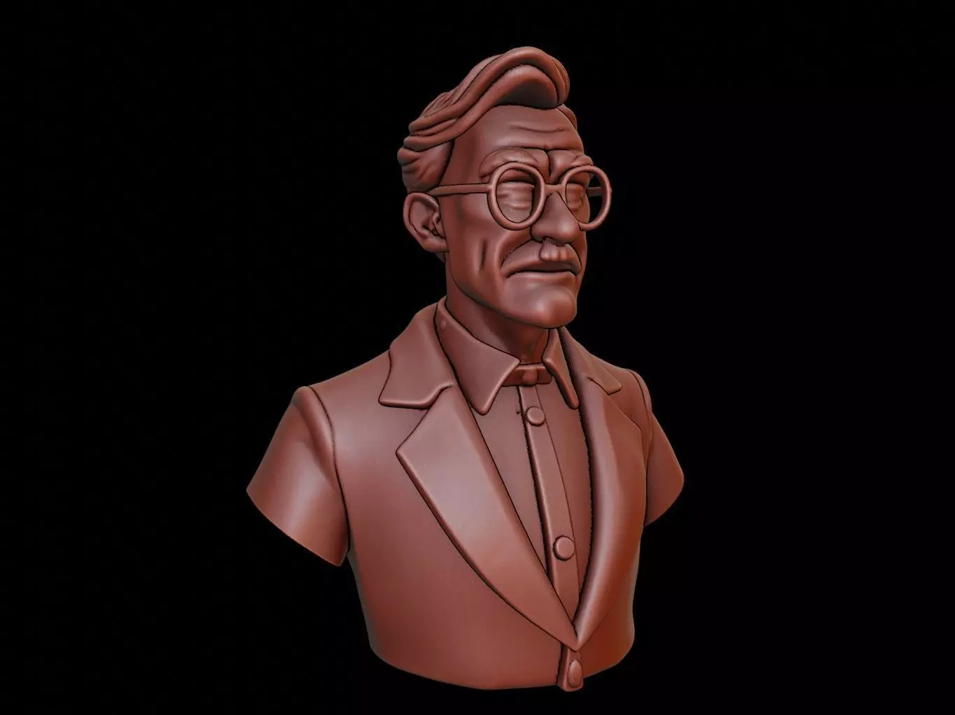 Scientist Bust 3D print model_0