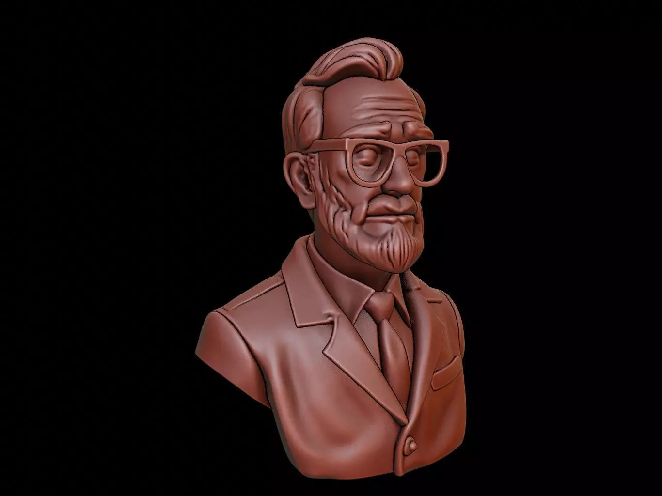 Scientist Bust 3D print model