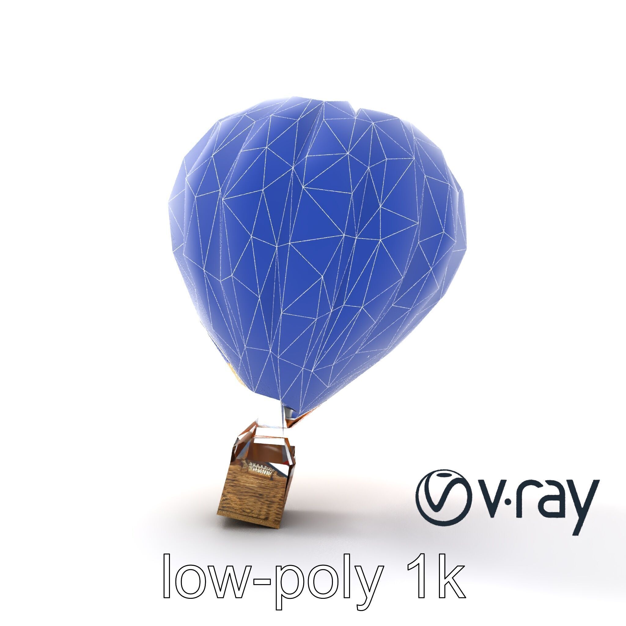 Rainbow Gradient Hot Air Balloon 3D Model Pack Low-poly 3D model_13