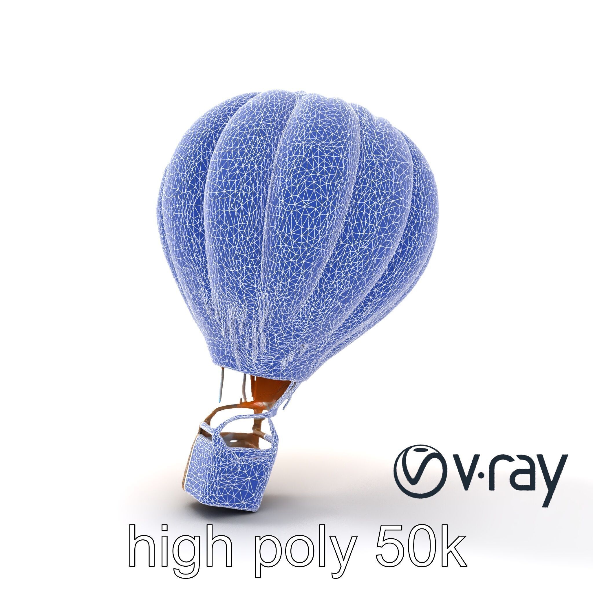 Rainbow Gradient Hot Air Balloon 3D Model Pack Low-poly 3D model_24