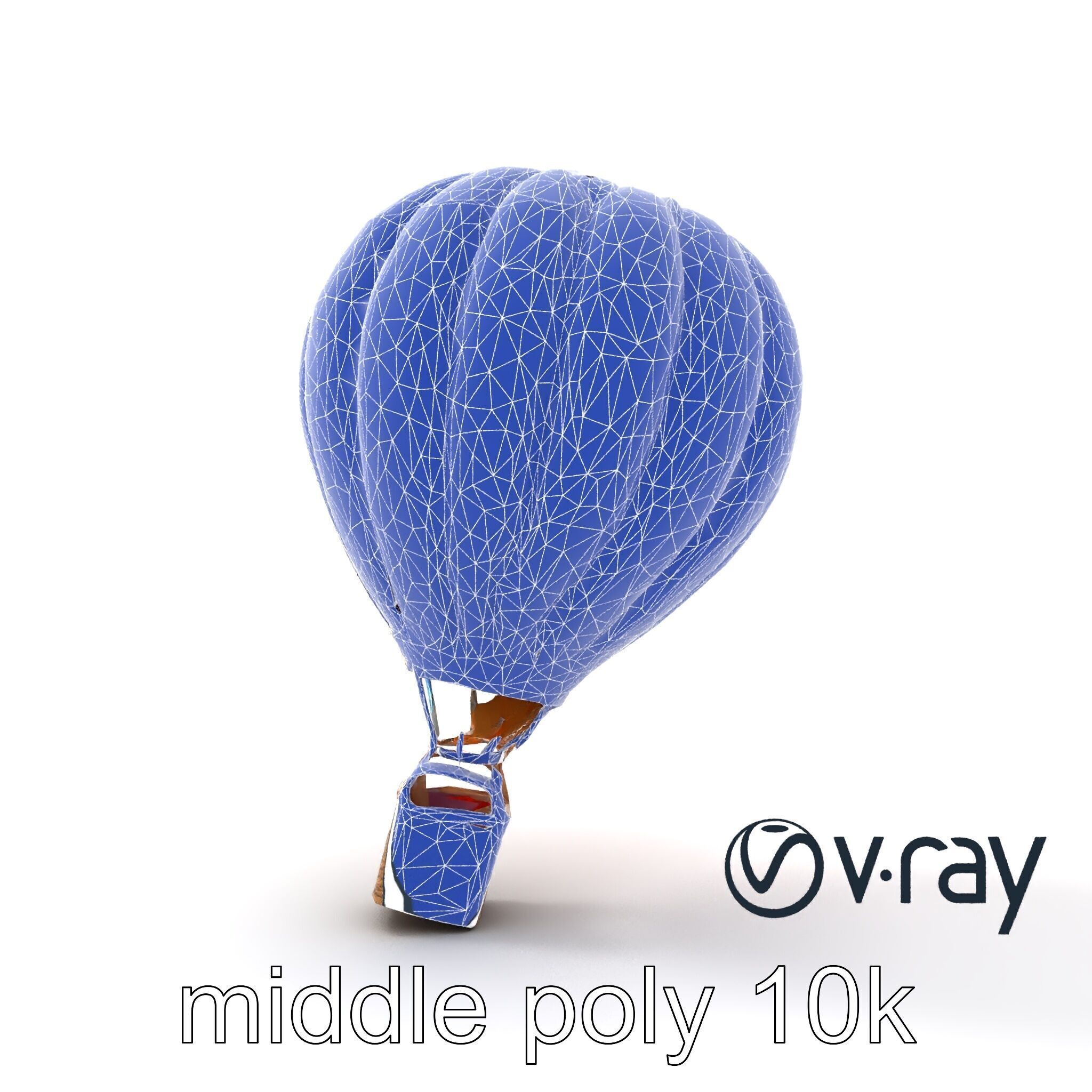 Rainbow Gradient Hot Air Balloon 3D Model Pack Low-poly 3D model_25