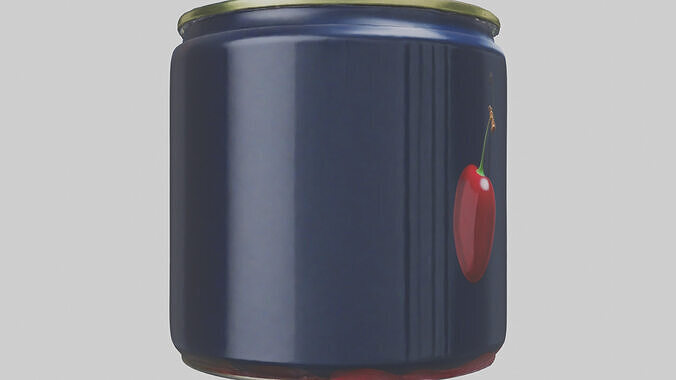 Canned Cherries model Low-poly 3D model 2