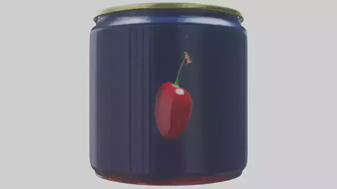 Canned Cherries model Low-poly 3D model