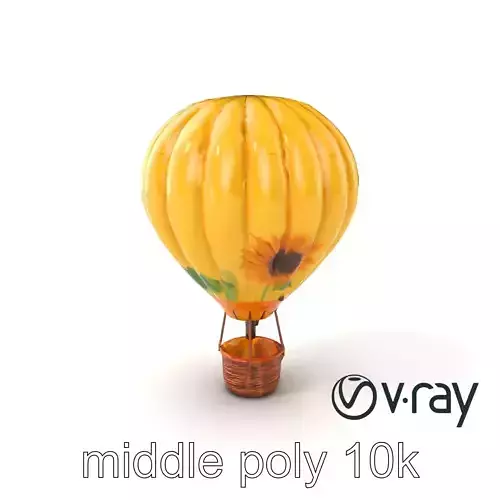 Sunflower Hot Air Balloon 3D model pack Low-poly 3D model