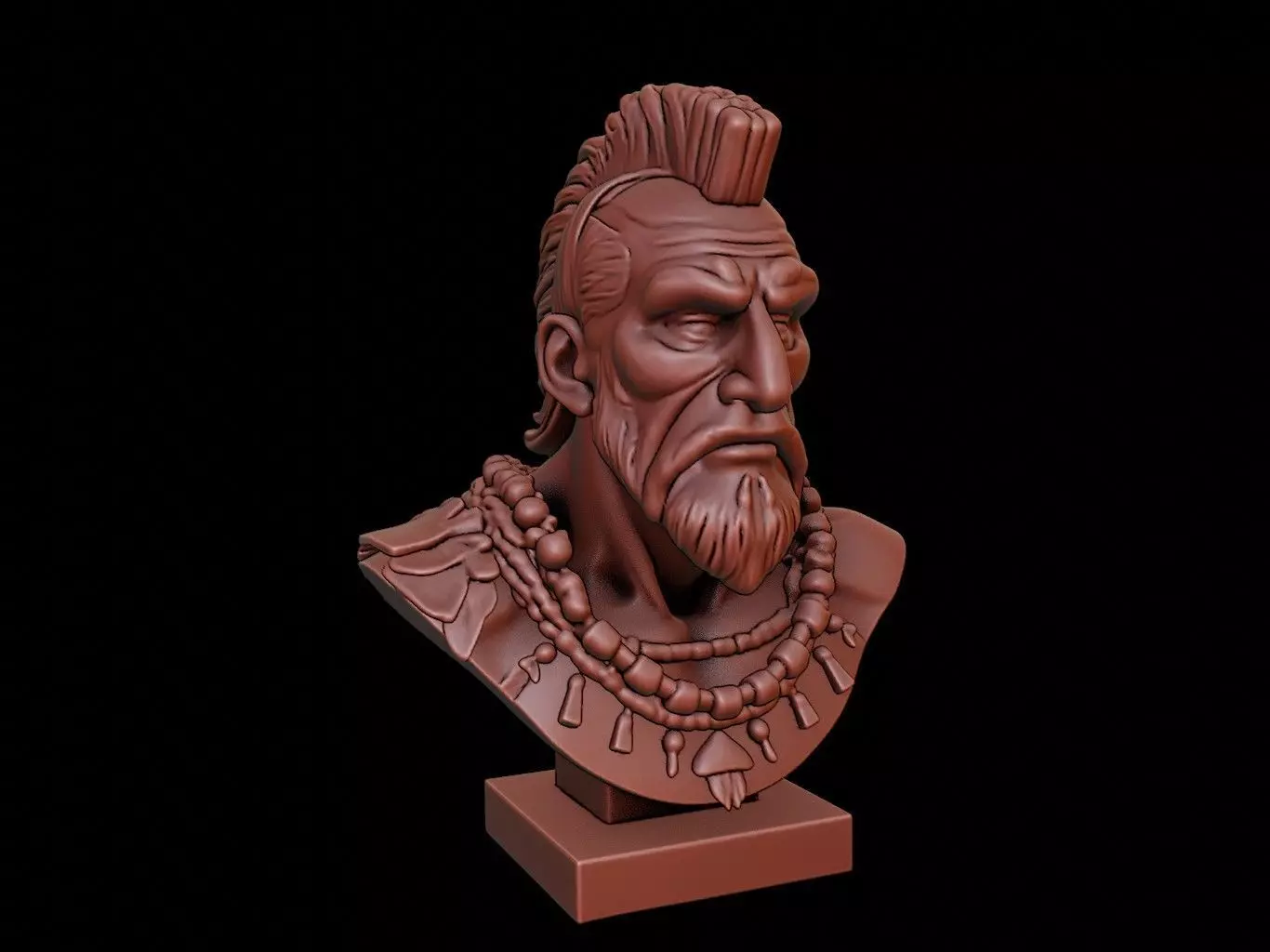 Shaman Bust 3D print model_0