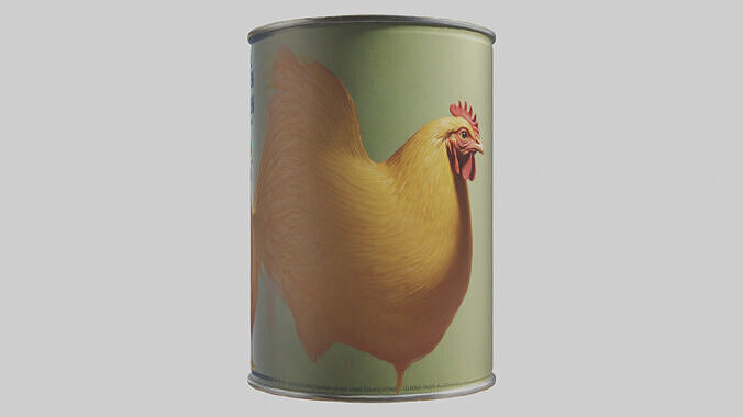 Canned Chicken model Low-poly 3D model