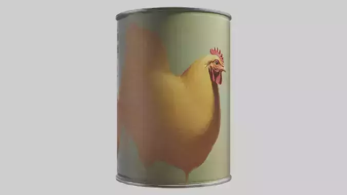 Canned Chicken model Low-poly 3D model