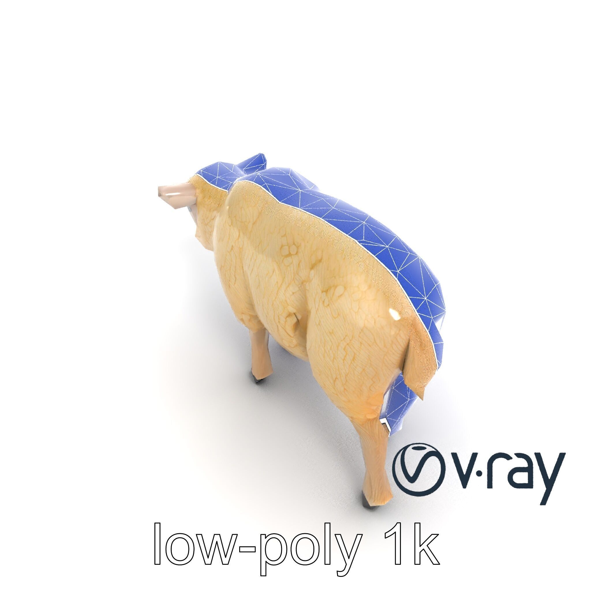 Fluffy Sheep Pastoral Scene model pack Low-poly 3D model_12