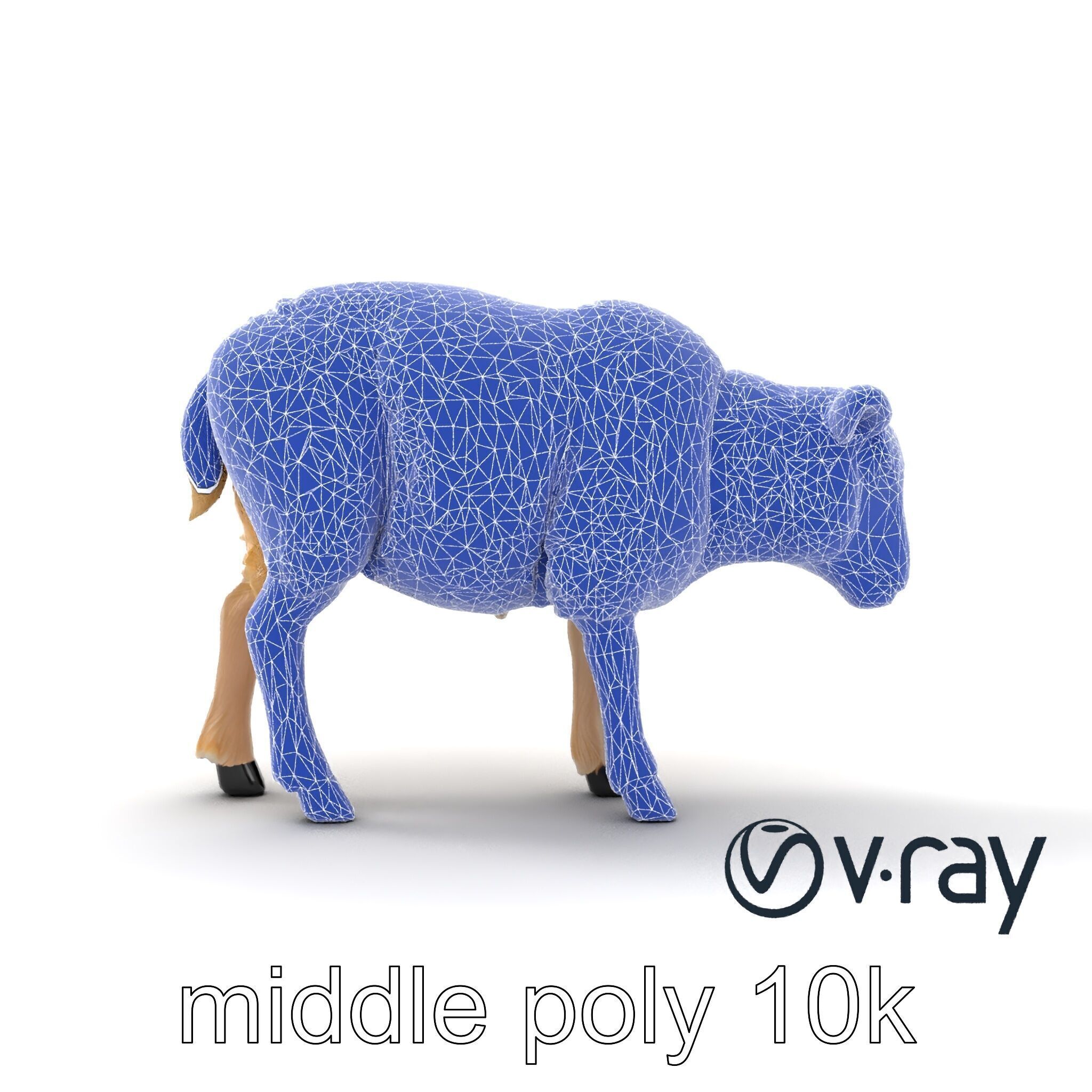 Fluffy Sheep Pastoral Scene model pack Low-poly 3D model_28