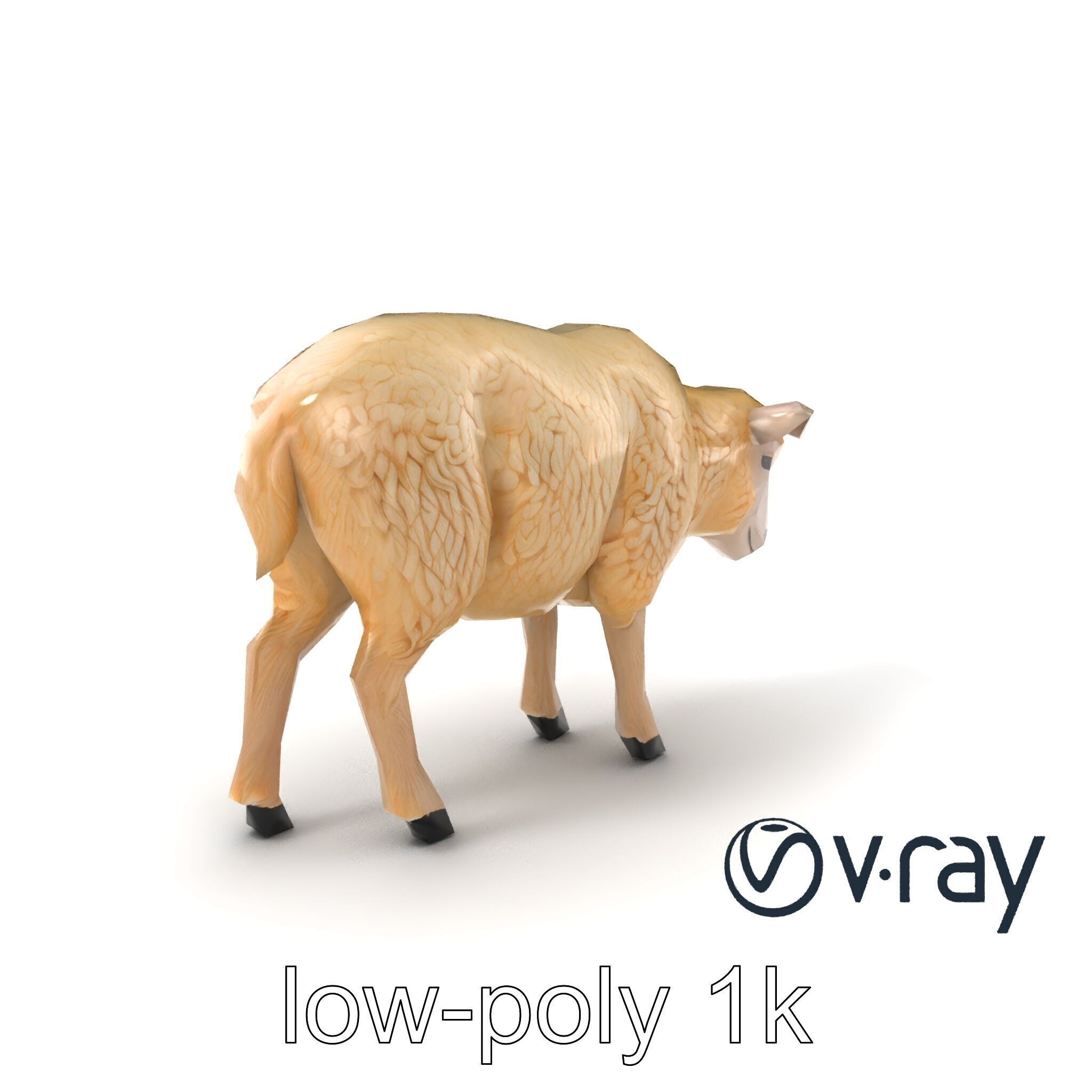 Fluffy Sheep Pastoral Scene model pack Low-poly 3D model_2