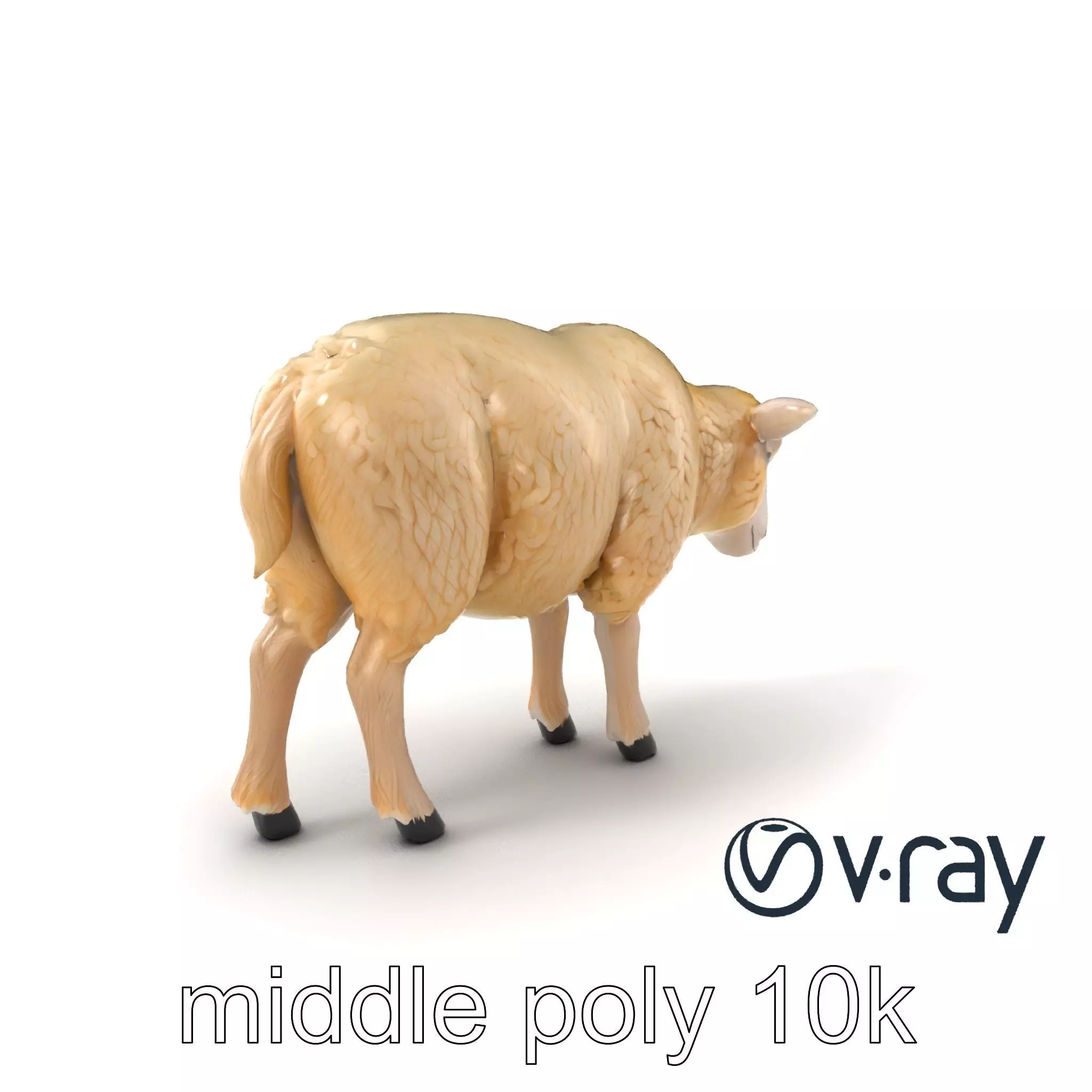 Fluffy Sheep Pastoral Scene model pack Low-poly 3D model_0