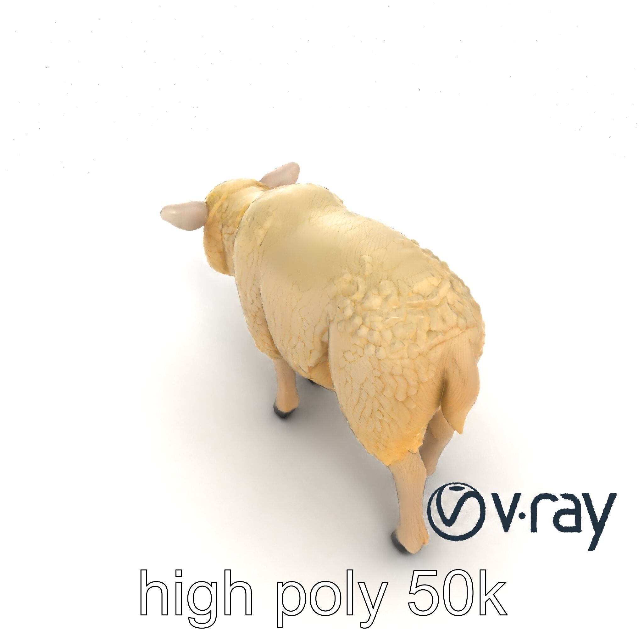 Fluffy Sheep Pastoral Scene model pack Low-poly 3D model_11