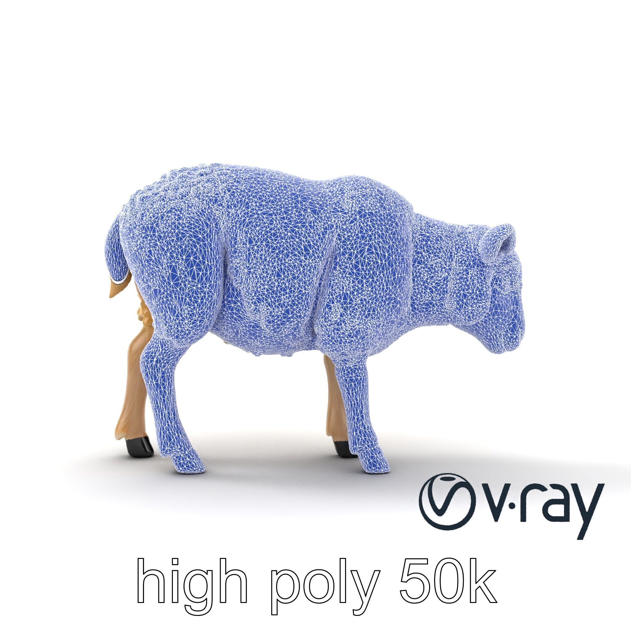 Fluffy Sheep Pastoral Scene model pack Low-poly 3D model_30