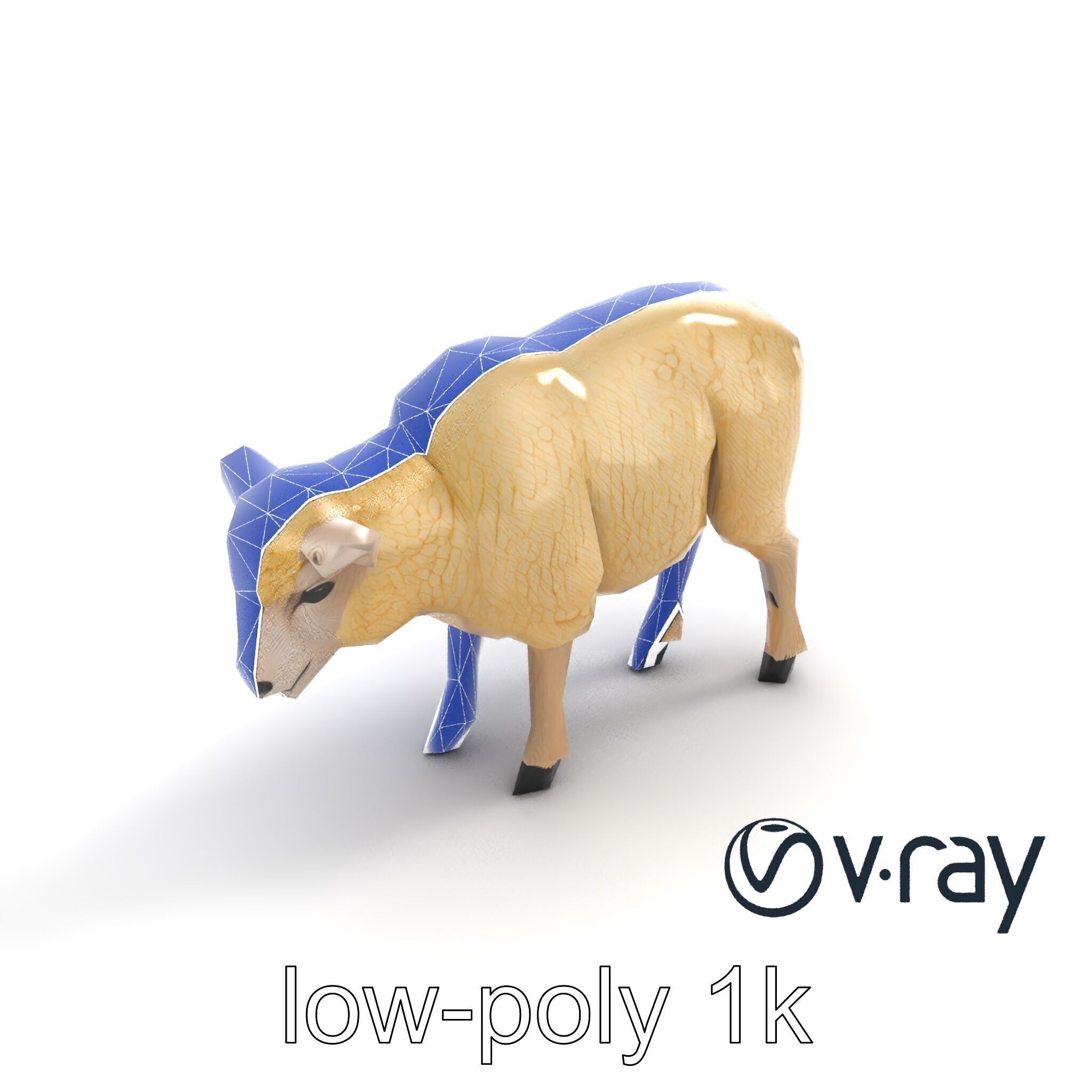 Fluffy Sheep Pastoral Scene model pack Low-poly 3D model_17
