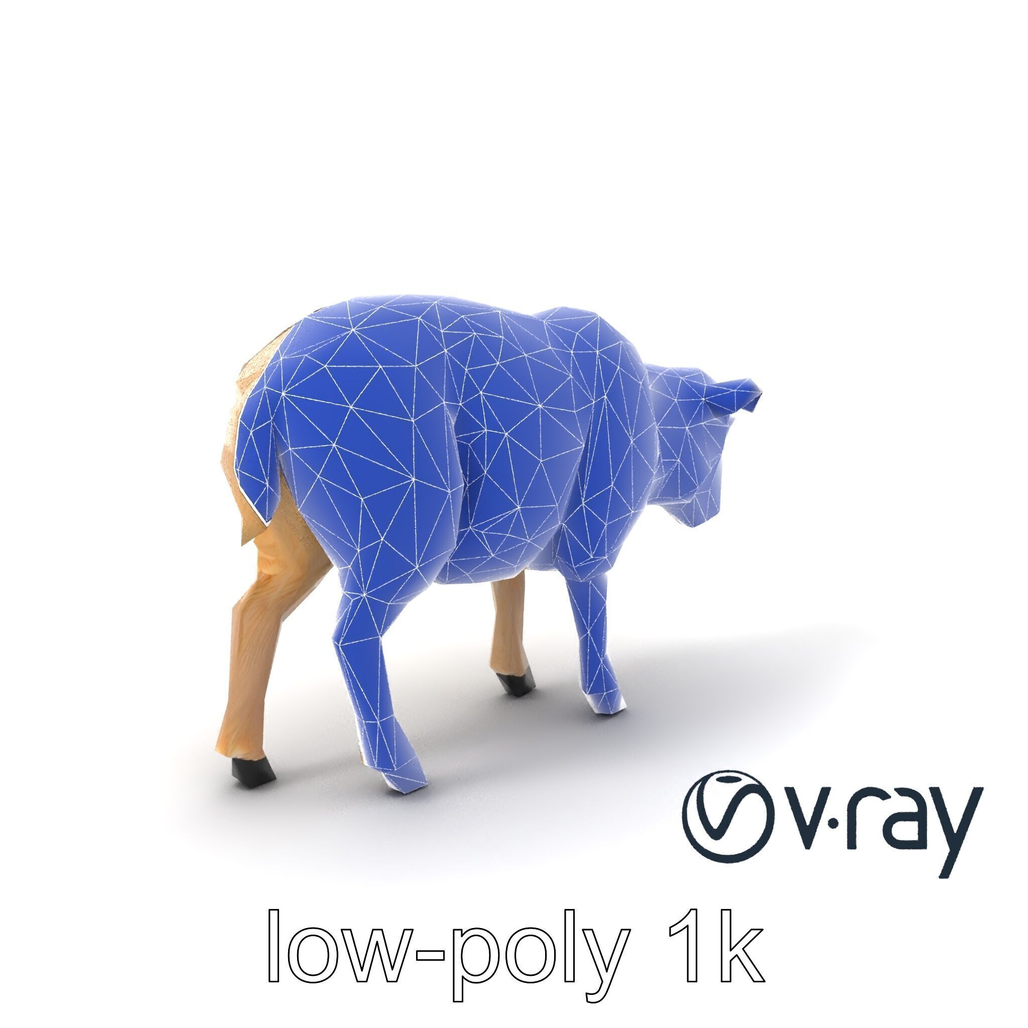 Fluffy Sheep Pastoral Scene model pack Low-poly 3D model_19