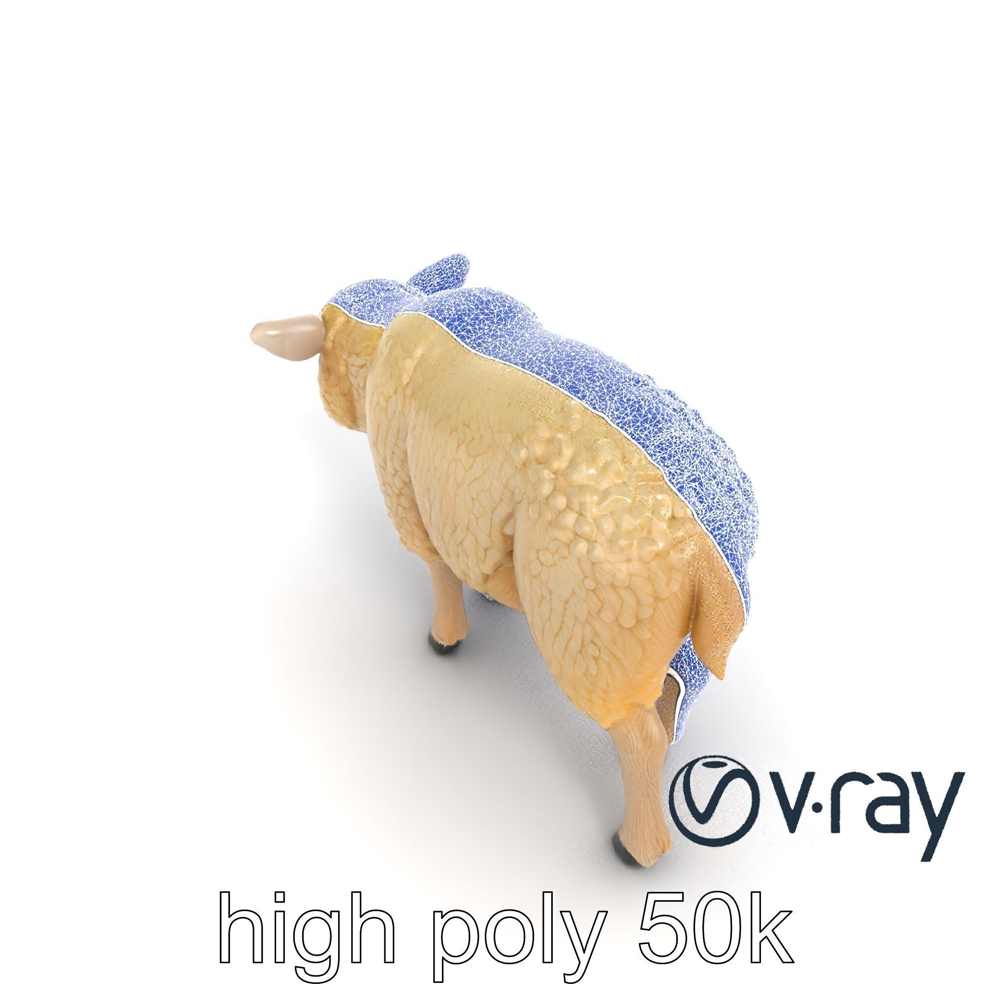 Fluffy Sheep Pastoral Scene model pack Low-poly 3D model_26
