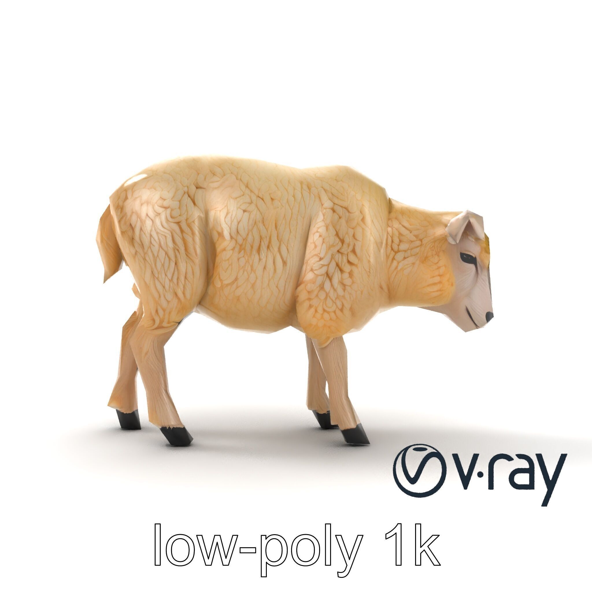 Fluffy Sheep Pastoral Scene model pack Low-poly 3D model_20