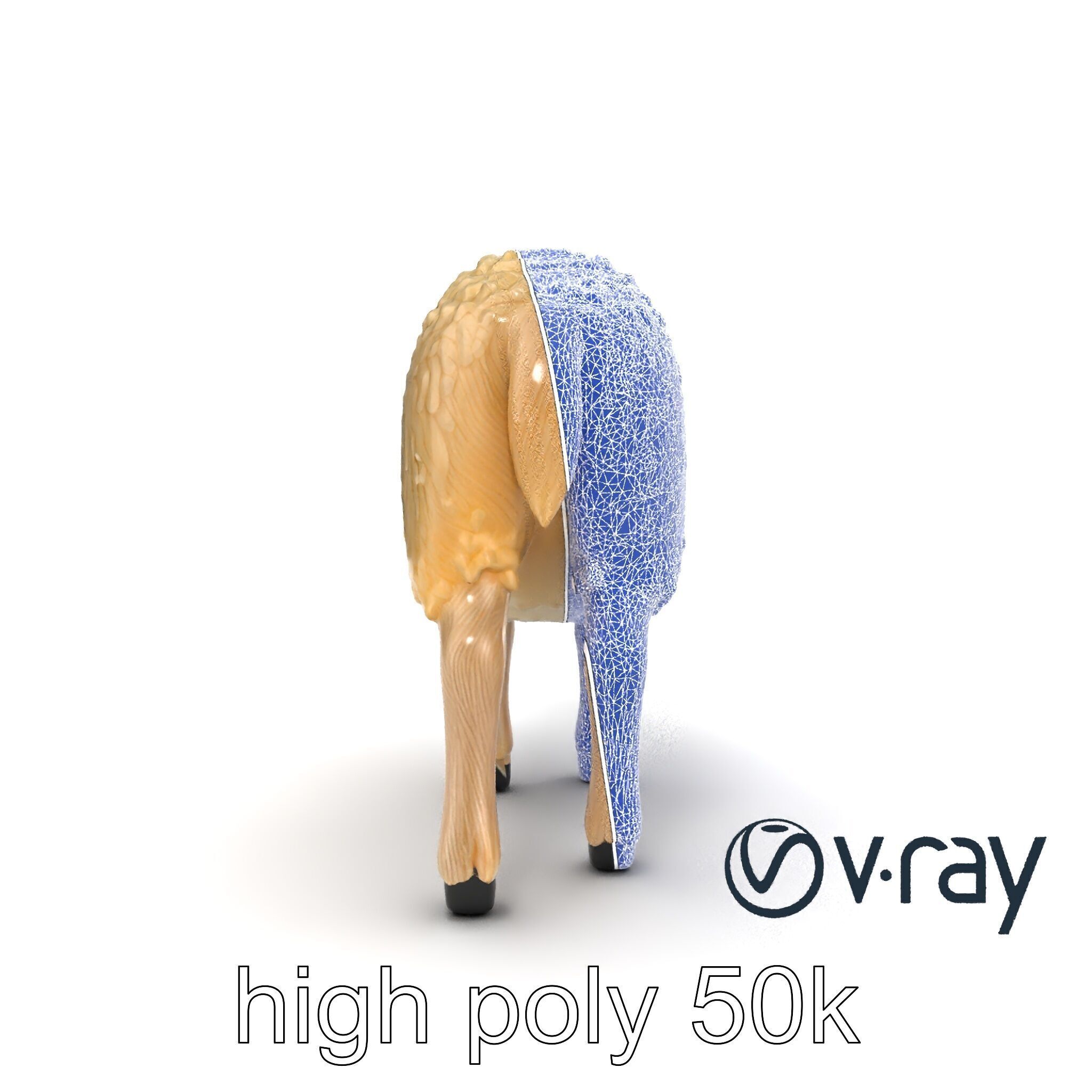 Fluffy Sheep Pastoral Scene model pack Low-poly 3D model_14