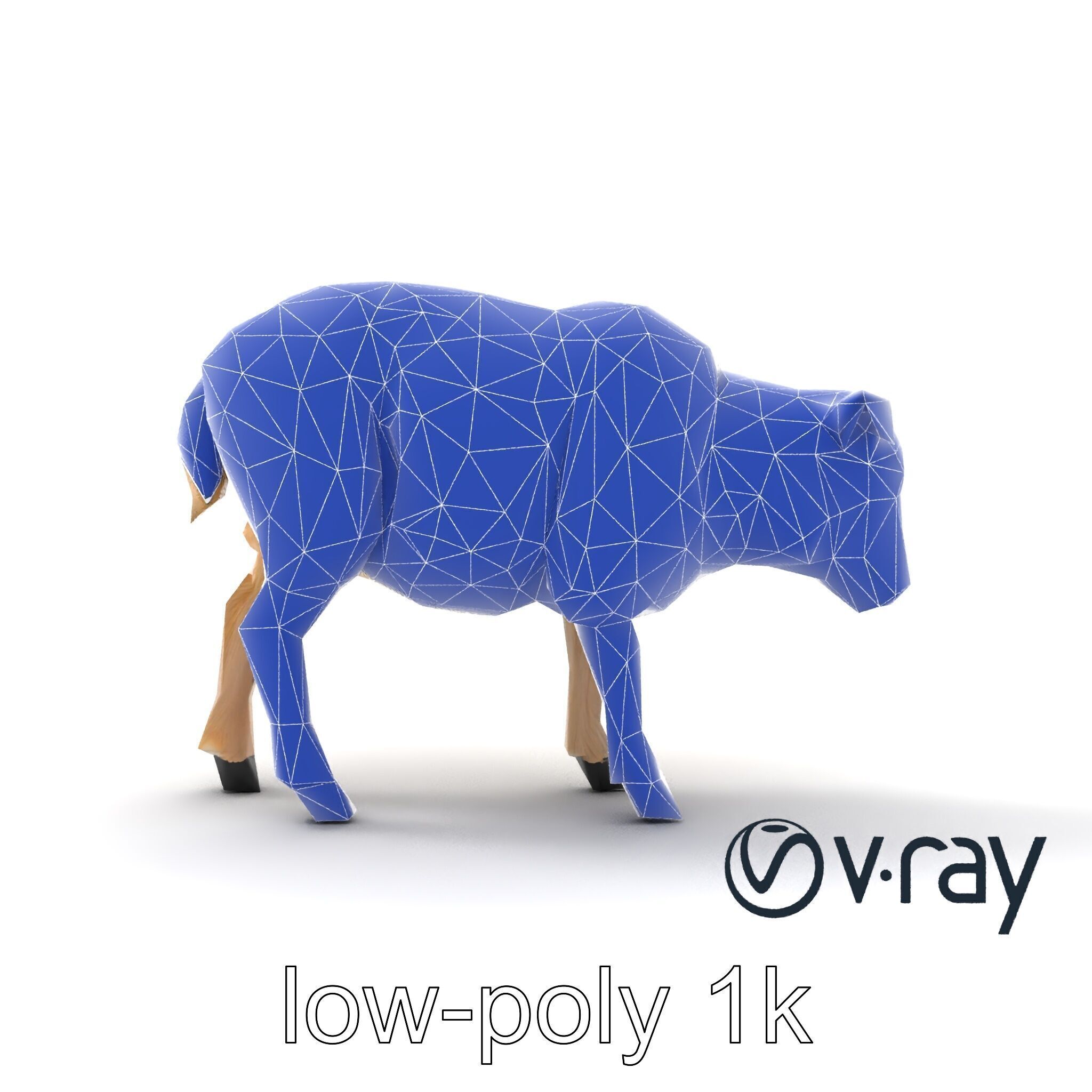 Fluffy Sheep Pastoral Scene model pack Low-poly 3D model_29