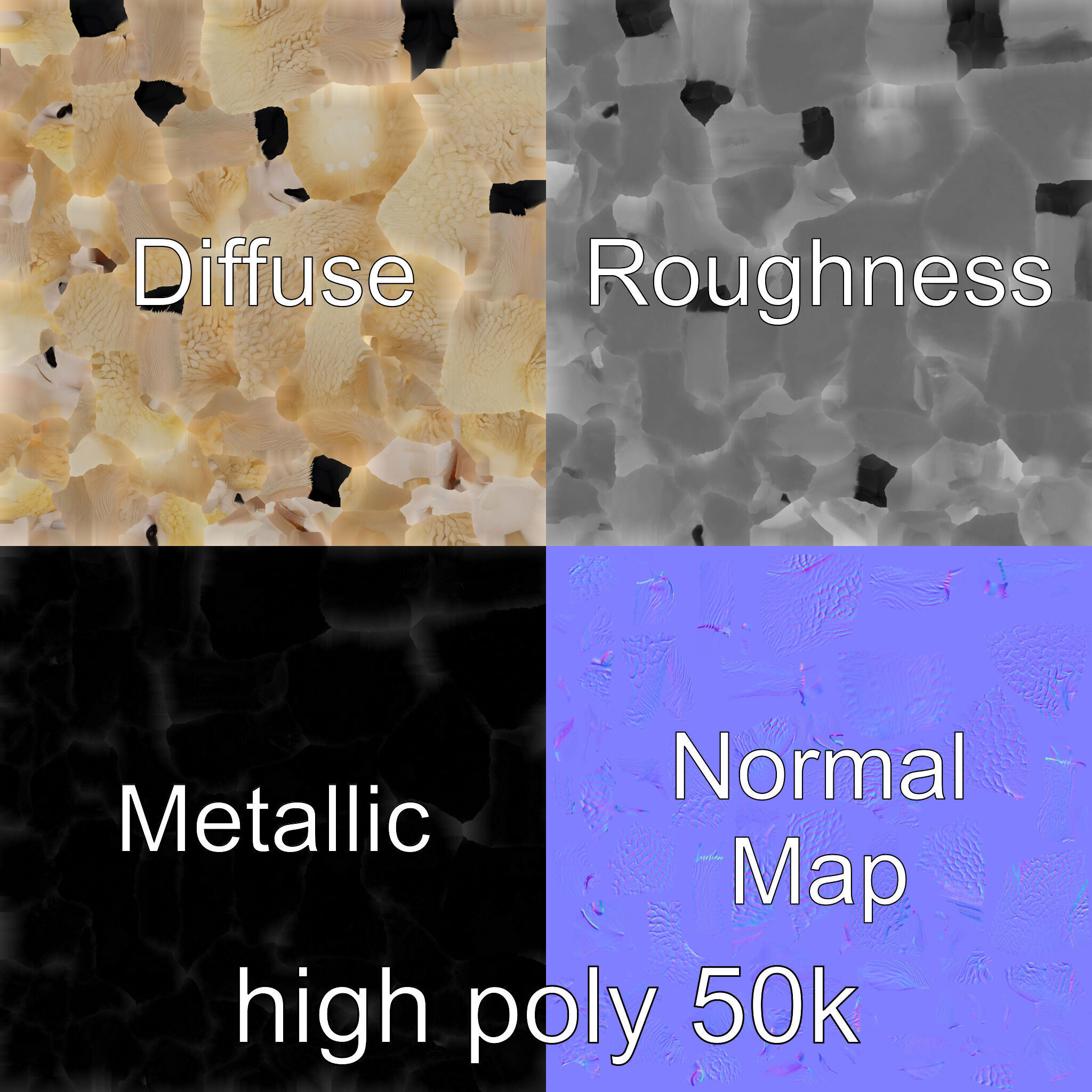 Fluffy Sheep Pastoral Scene model pack Low-poly 3D model_1