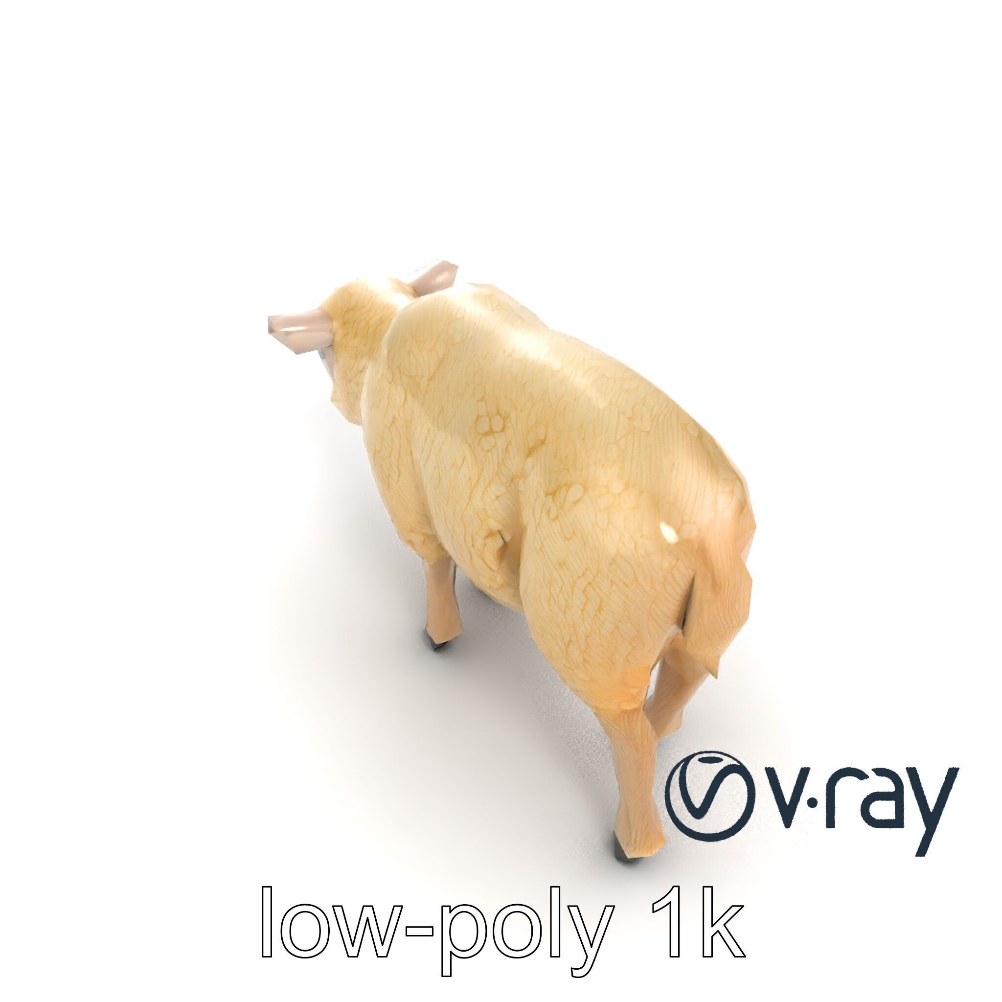 Fluffy Sheep Pastoral Scene model pack Low-poly 3D model_8