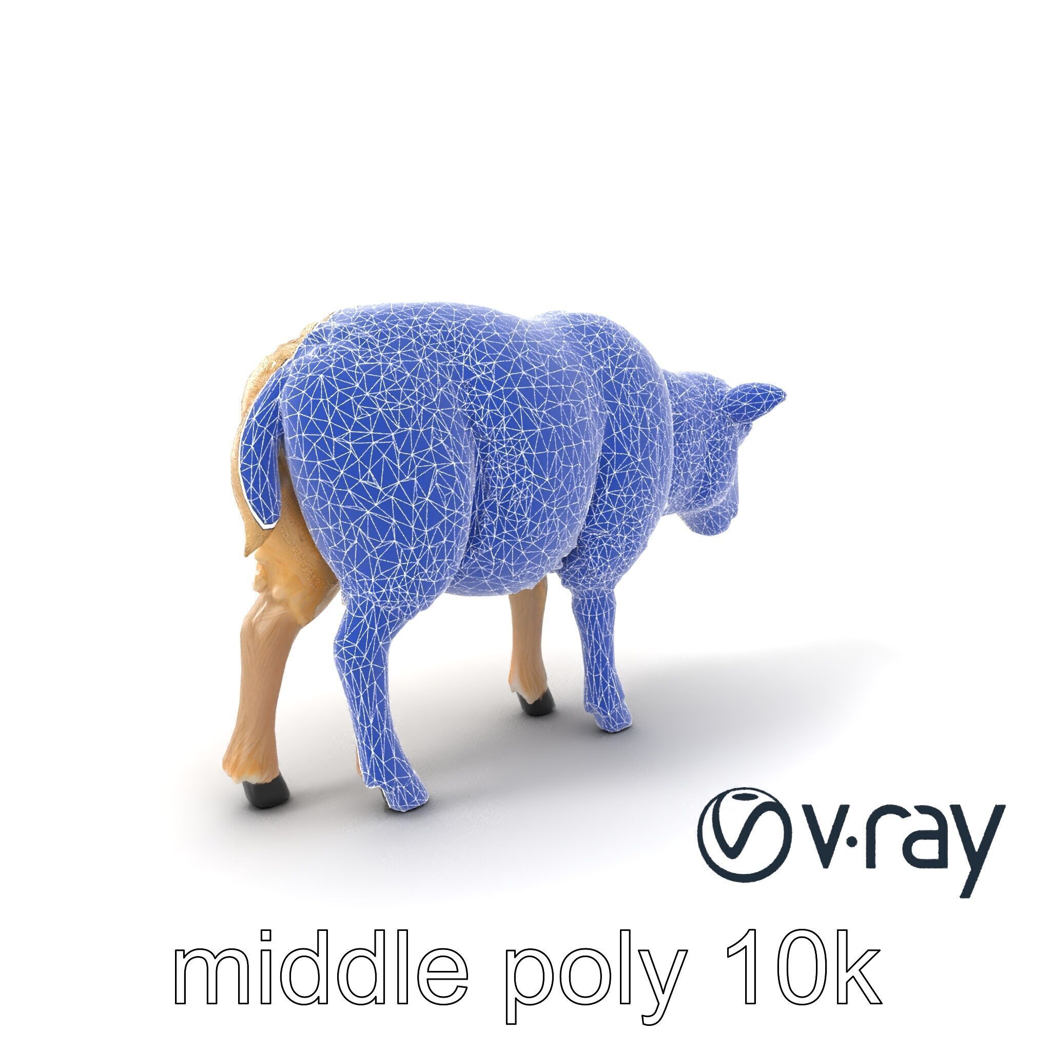 Fluffy Sheep Pastoral Scene model pack Low-poly 3D model_7