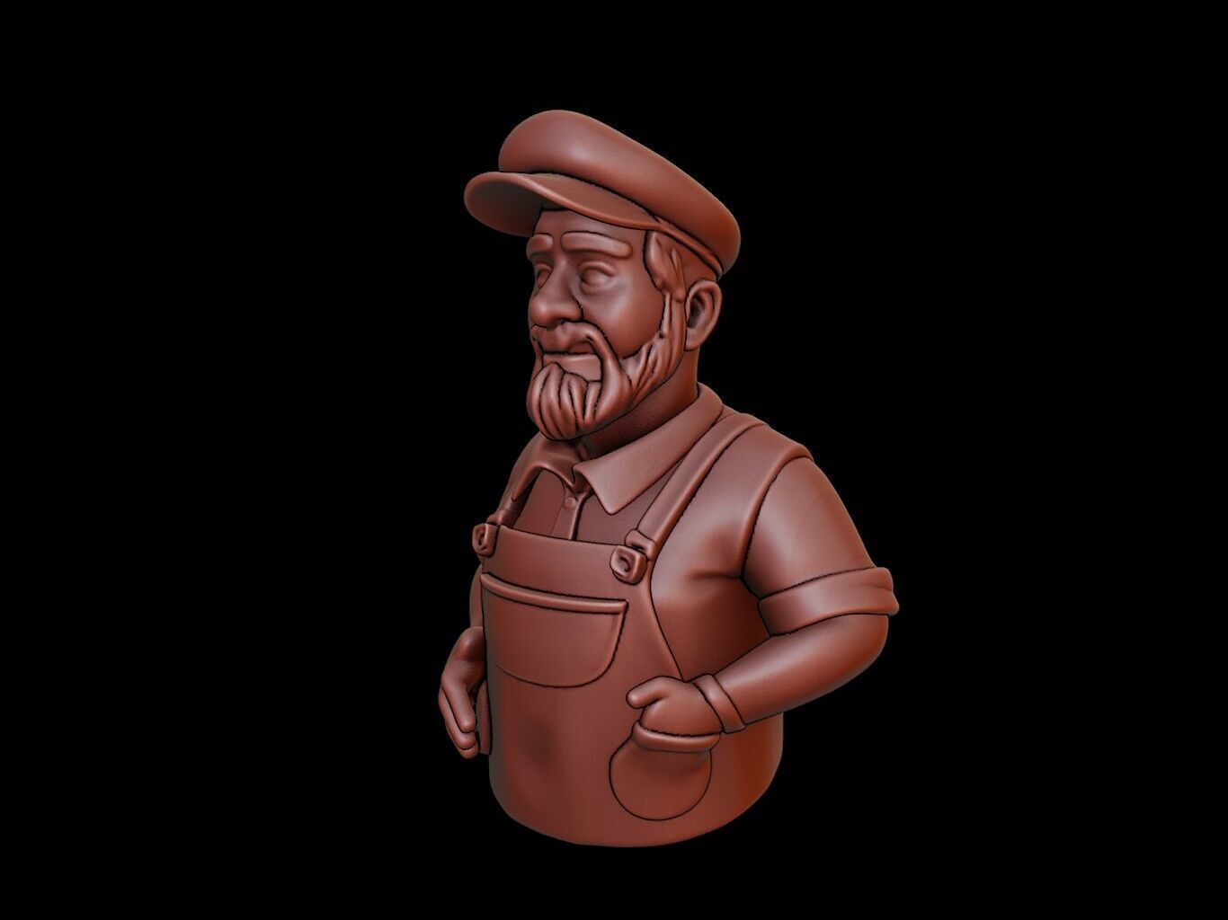 Shopkeeper Bust 3D print model_2