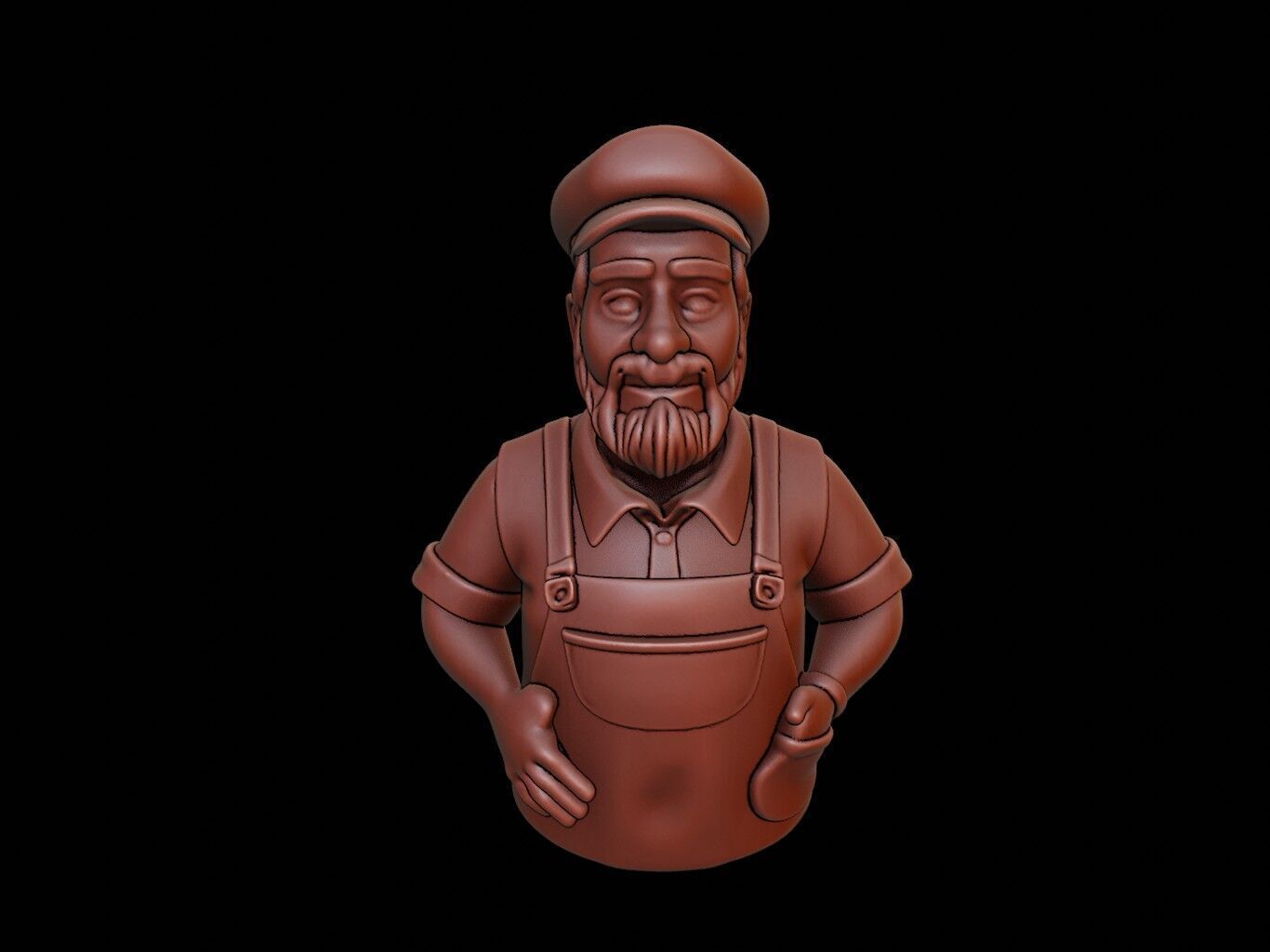 Shopkeeper Bust 3D print model_1