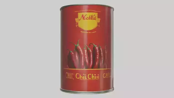 Canned Chili model Low-poly 3D model