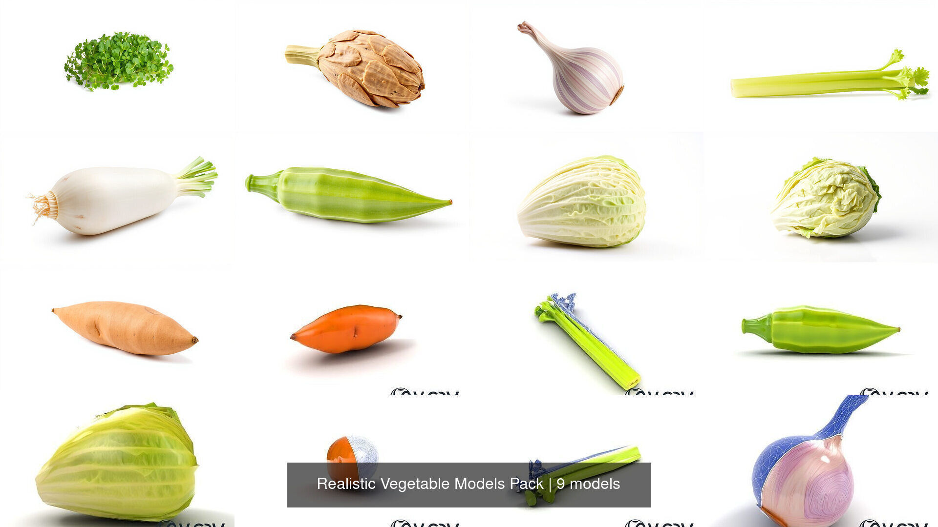 Realistic Vegetable Models Pack 3D Model Collection_3