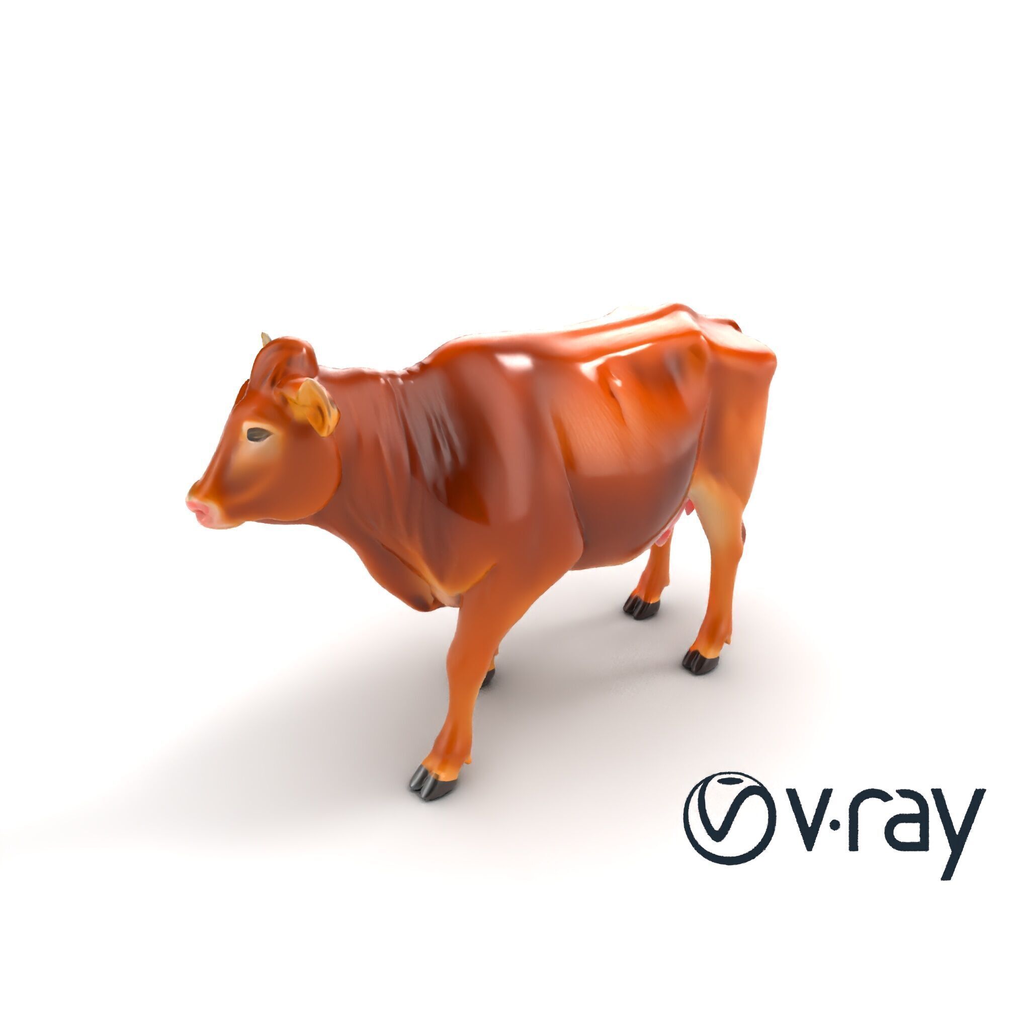 Realistic Brown Cow 3D Model Pack Low-poly 3D model_12