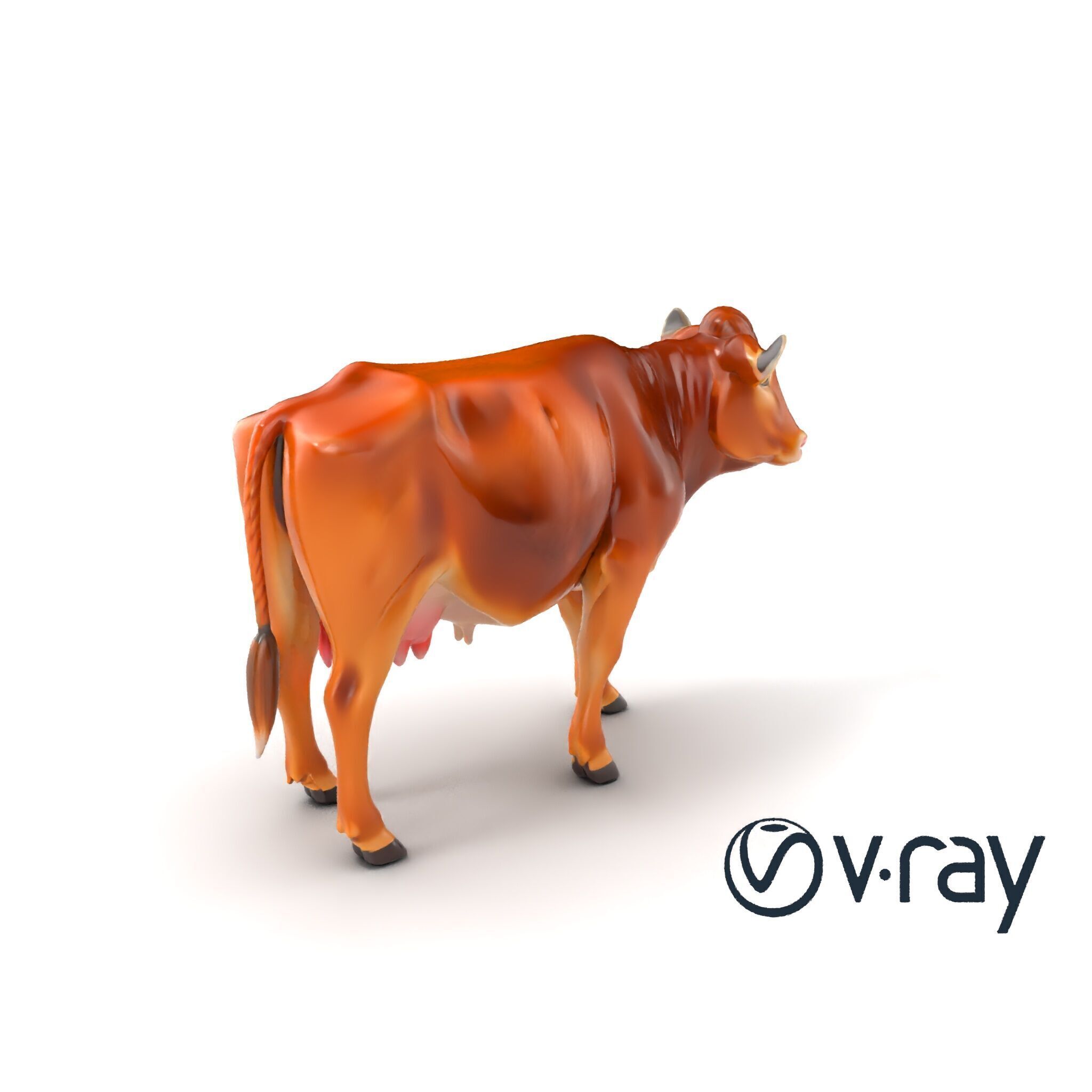 Realistic Brown Cow 3D Model Pack Low-poly 3D model_9