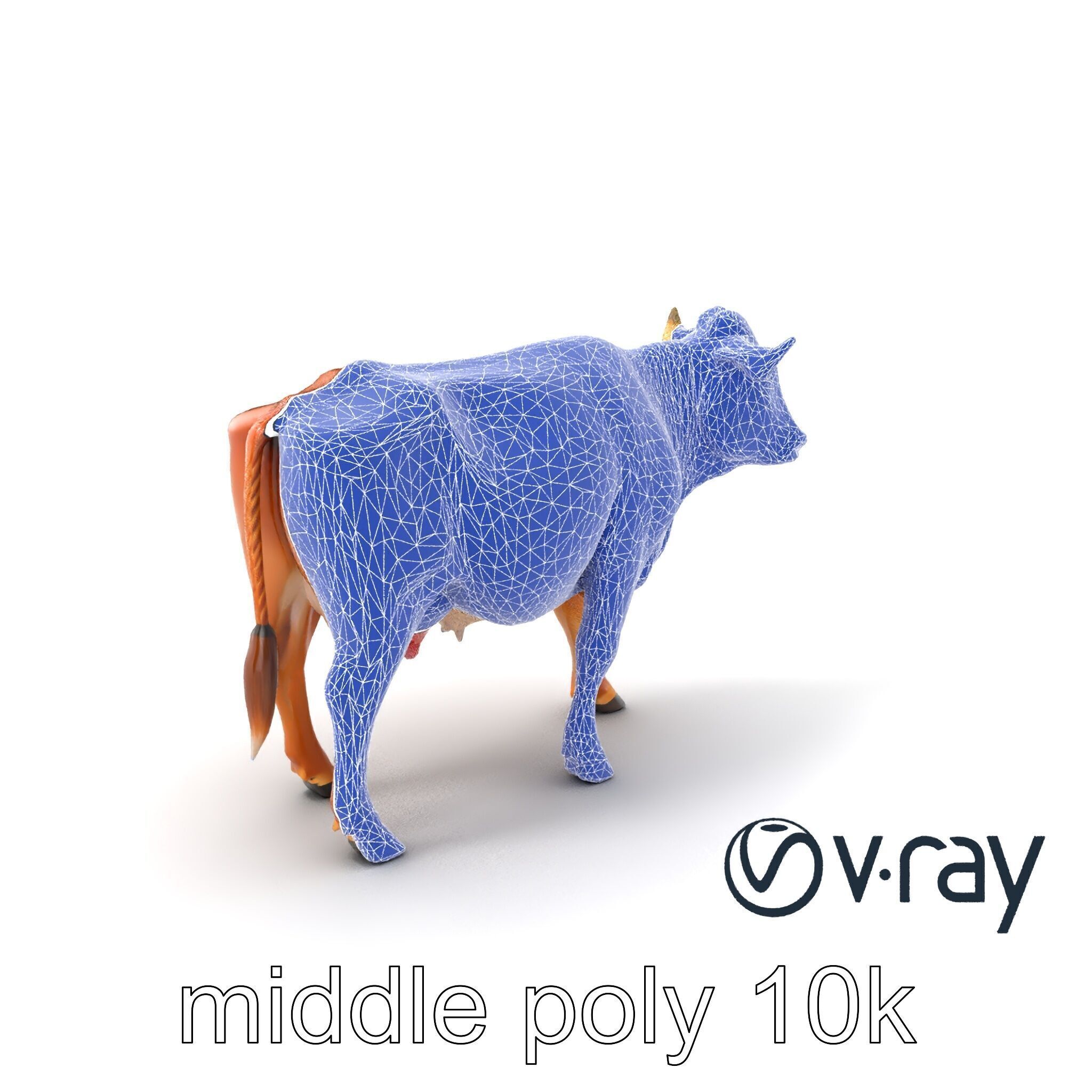 Realistic Brown Cow 3D Model Pack Low-poly 3D model_7