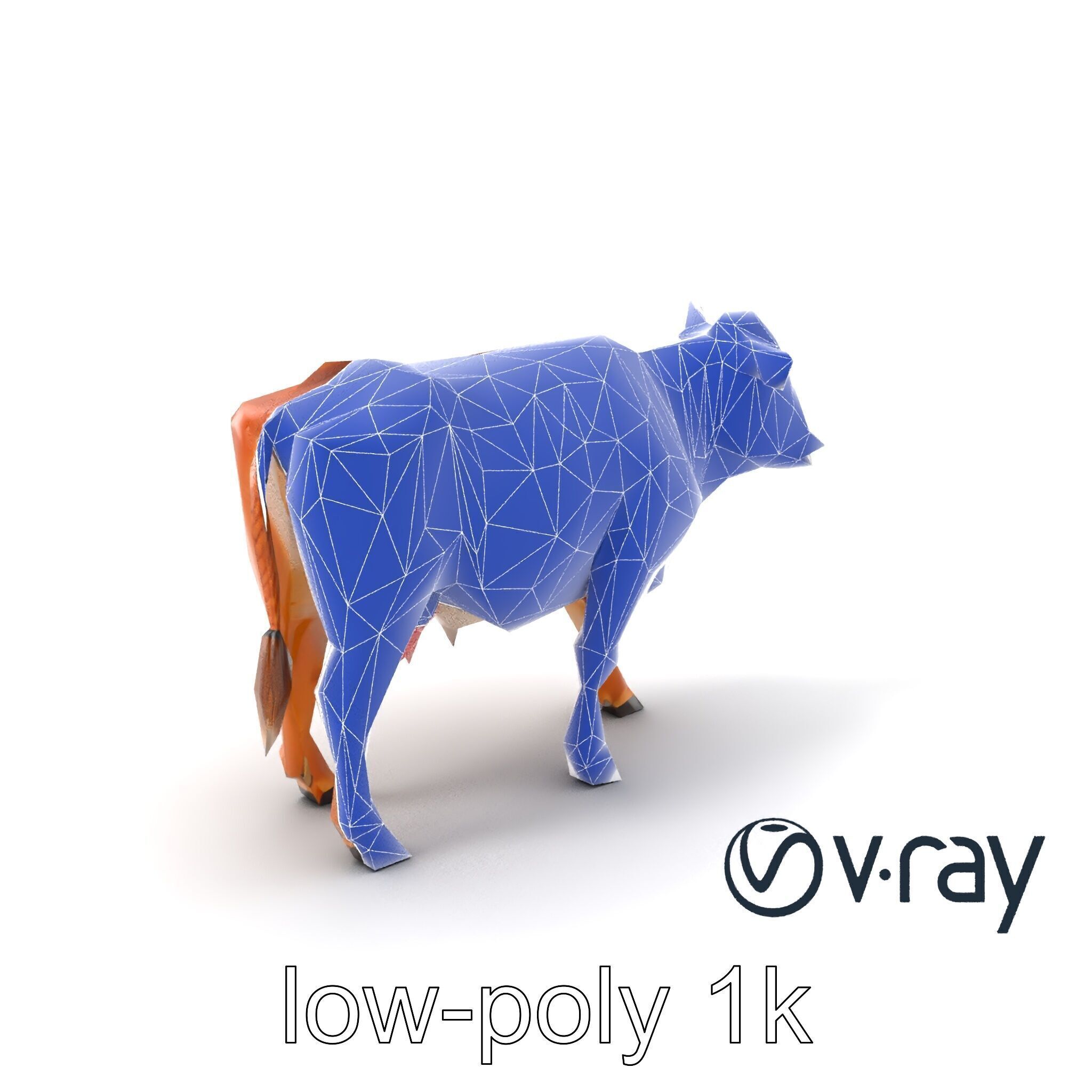 Realistic Brown Cow 3D Model Pack Low-poly 3D model_19
