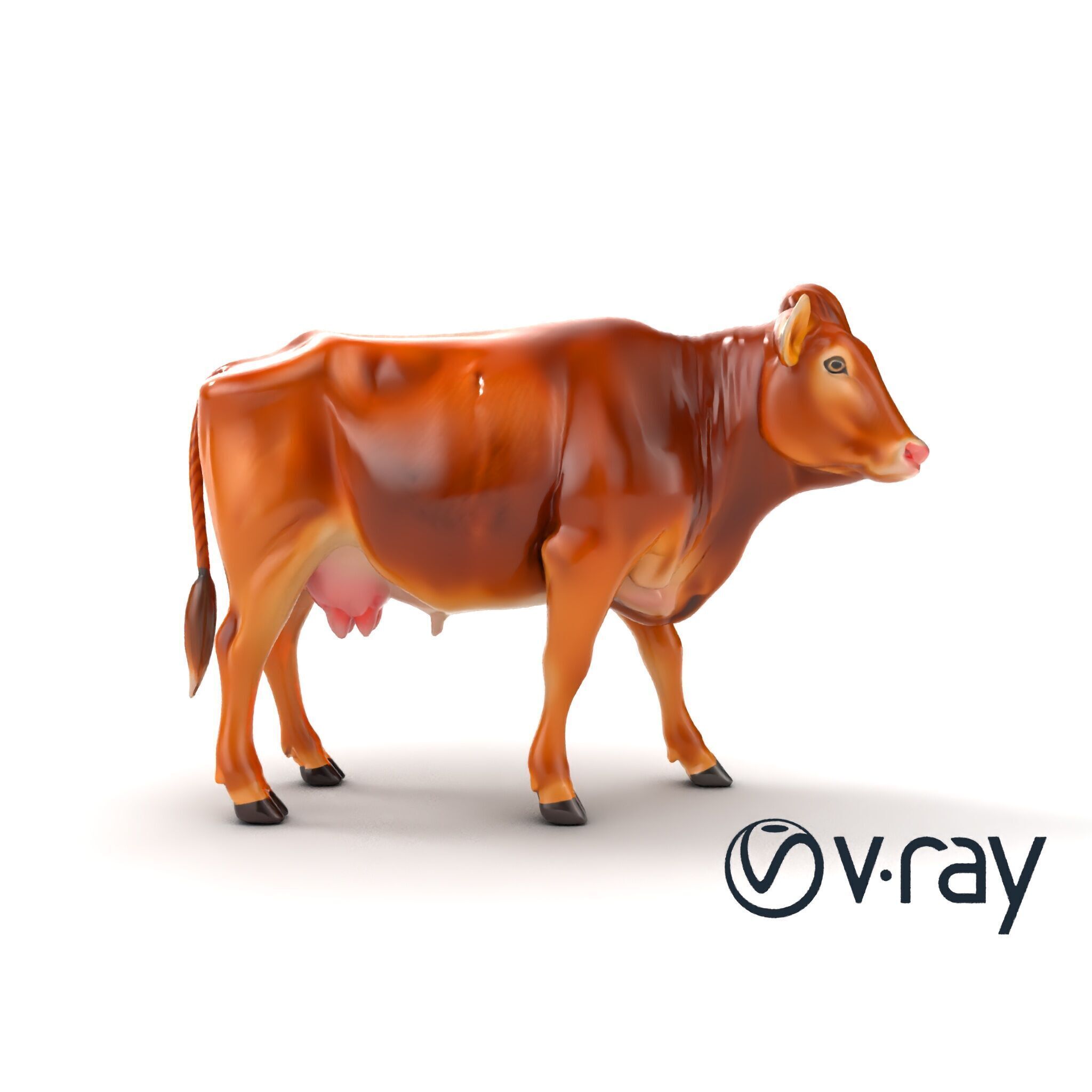 Realistic Brown Cow 3D Model Pack Low-poly 3D model_27