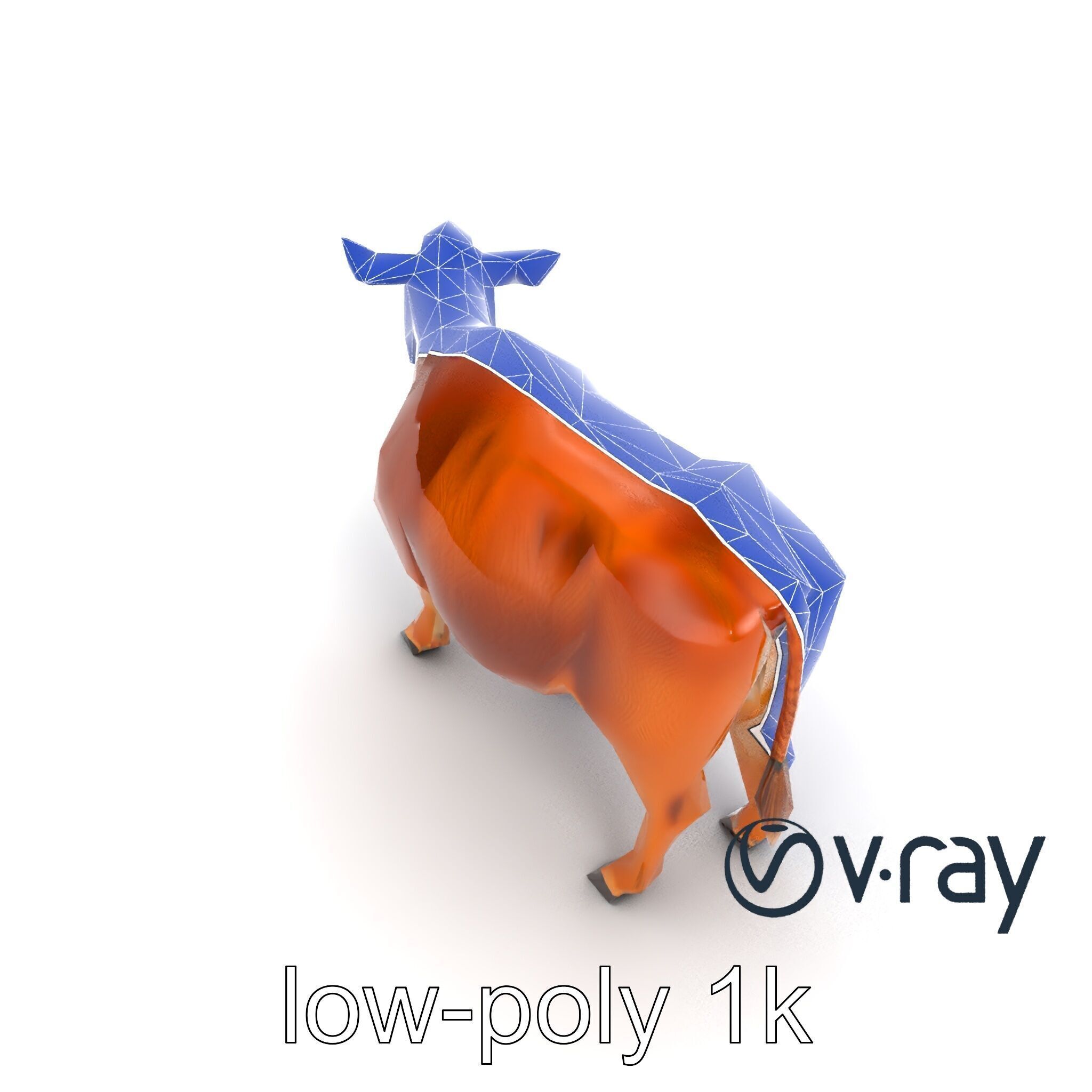 Realistic Brown Cow 3D Model Pack Low-poly 3D model_24
