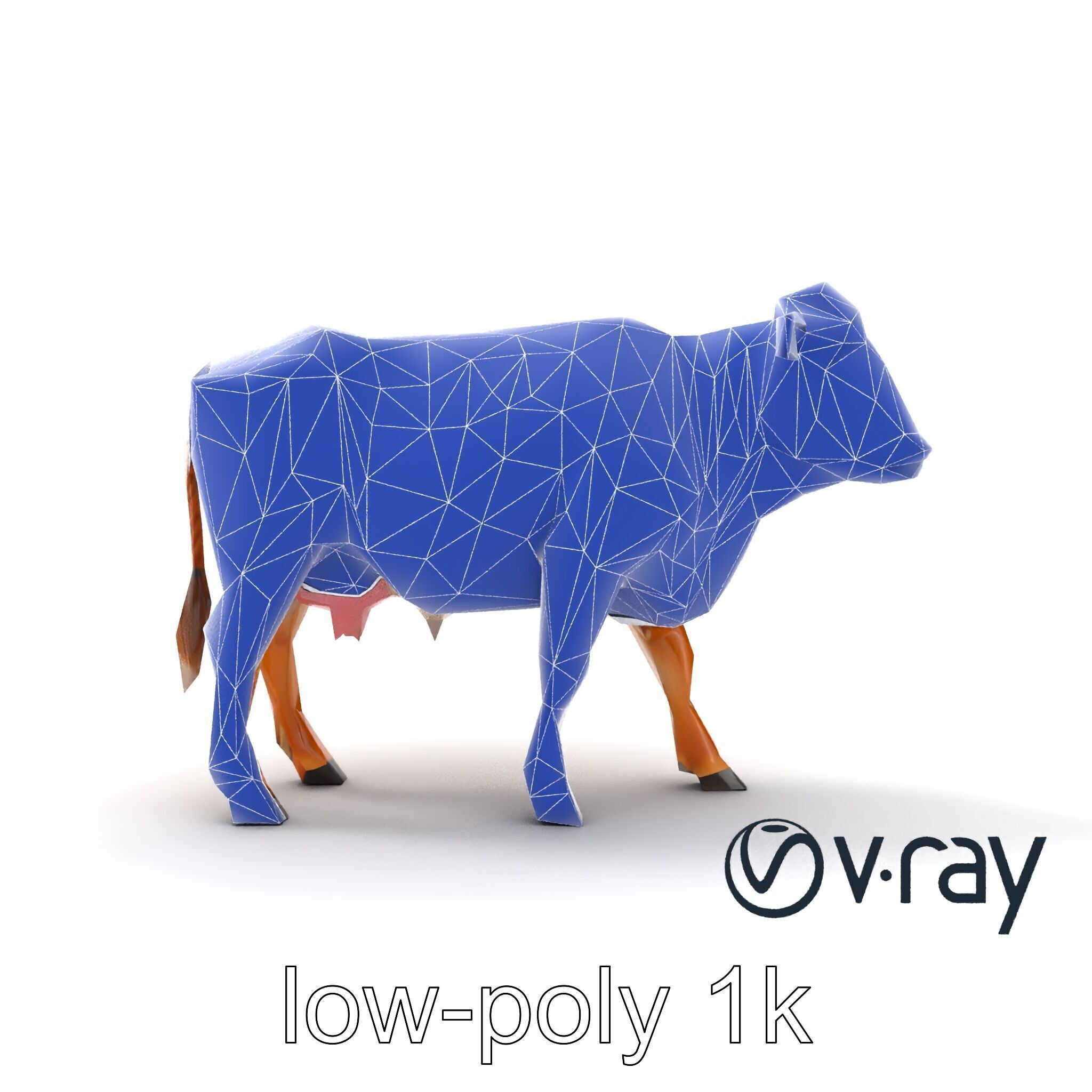 Realistic Brown Cow 3D Model Pack Low-poly 3D model_14