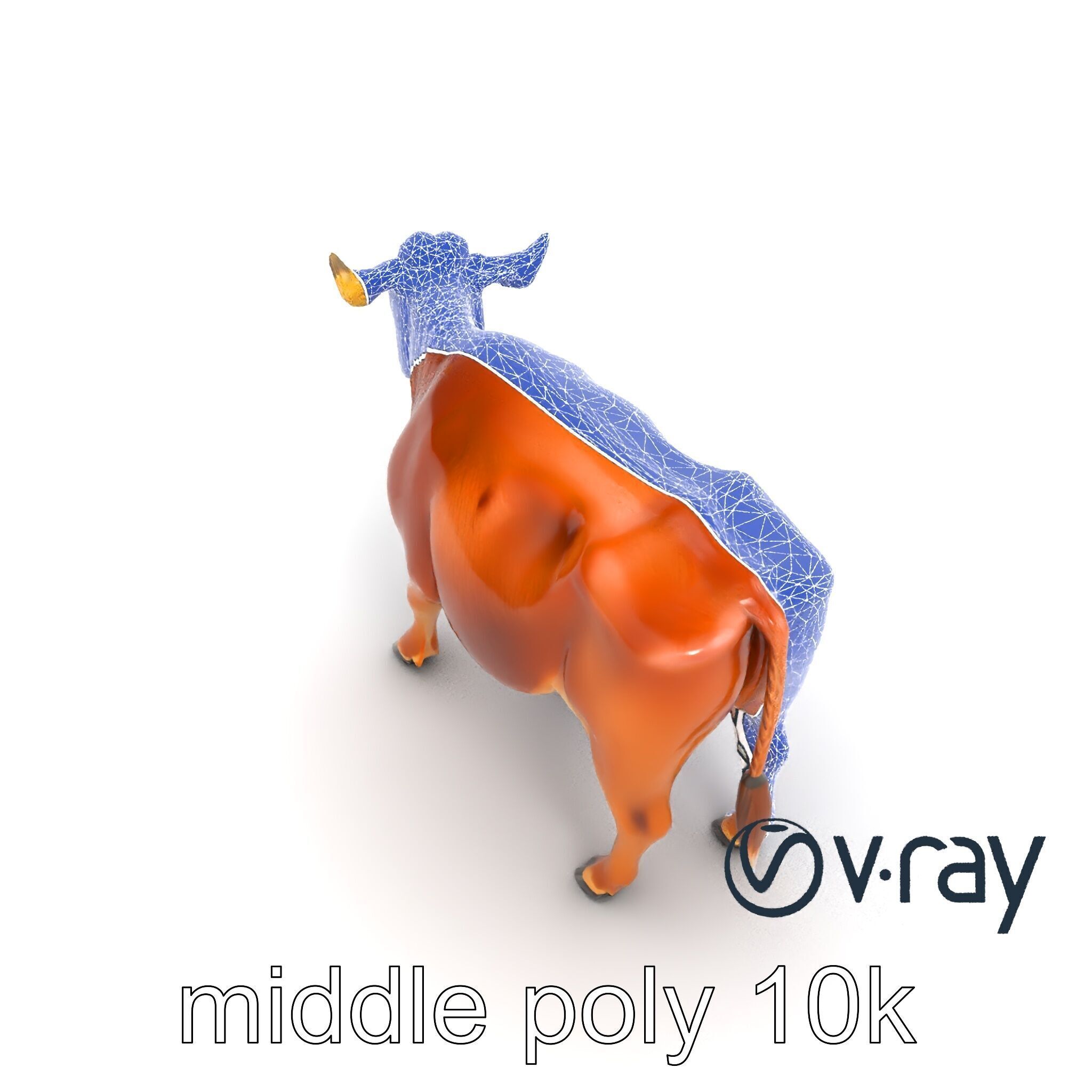 Realistic Brown Cow 3D Model Pack Low-poly 3D model_32