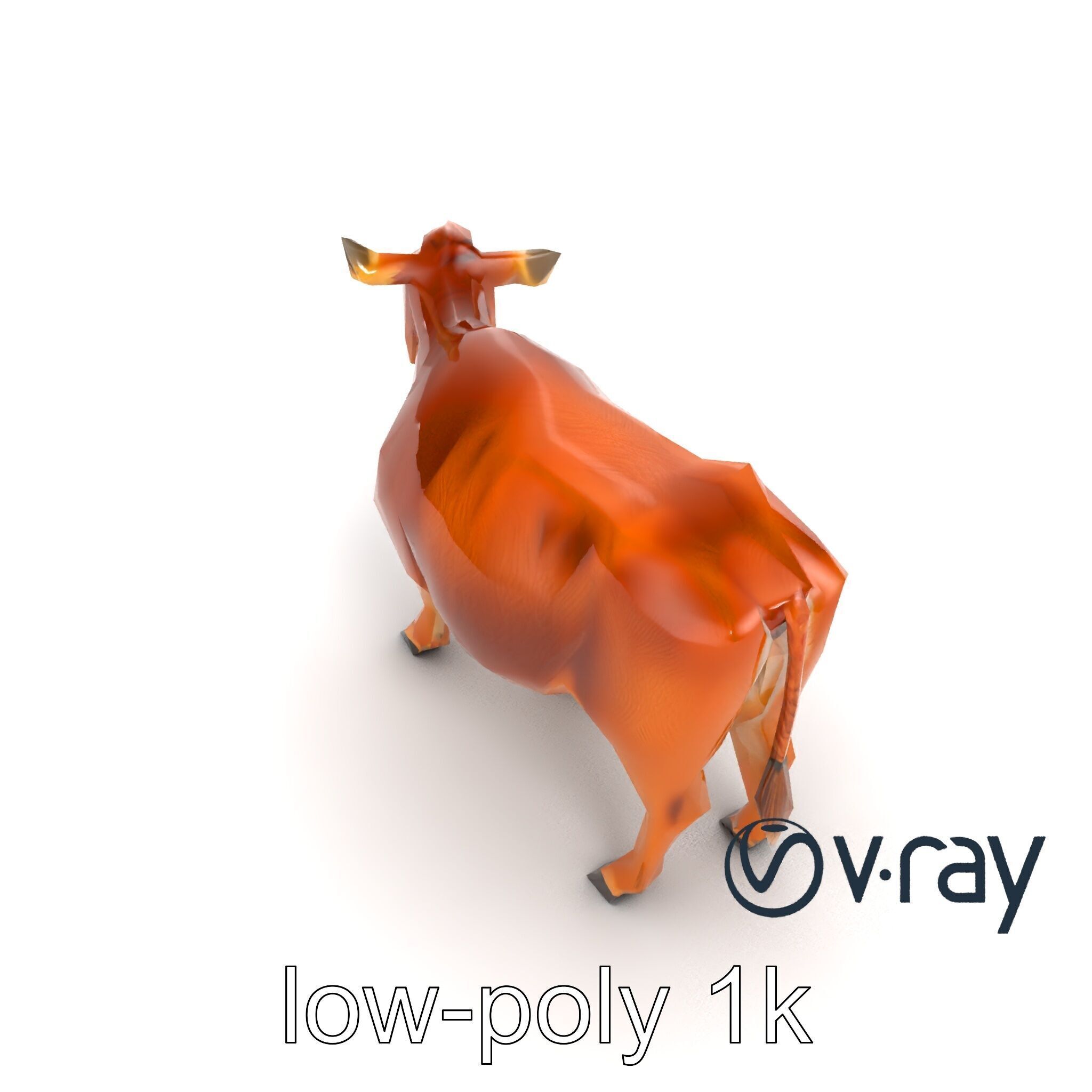 Realistic Brown Cow 3D Model Pack Low-poly 3D model_11