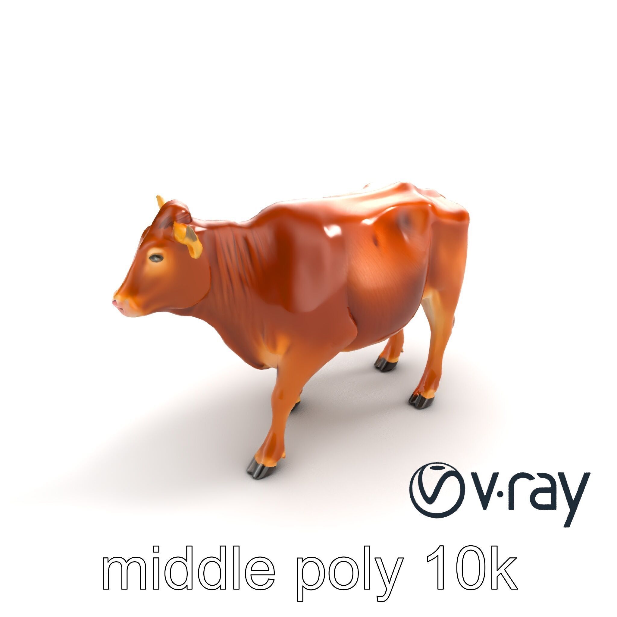 Realistic Brown Cow 3D Model Pack Low-poly 3D model_10