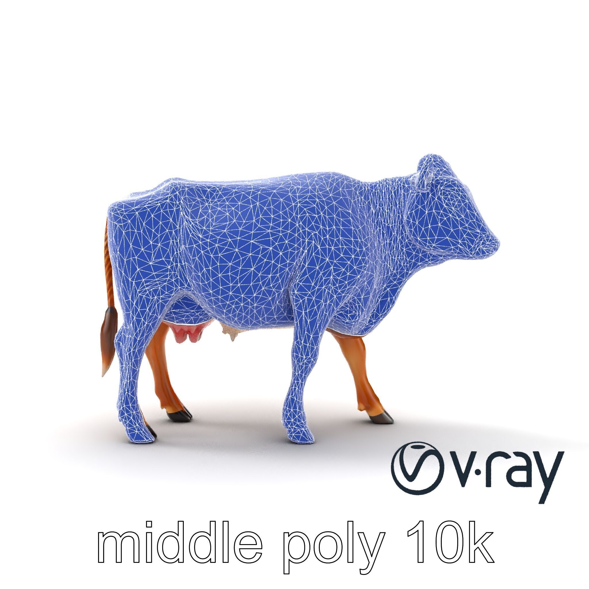 Realistic Brown Cow 3D Model Pack Low-poly 3D model_31