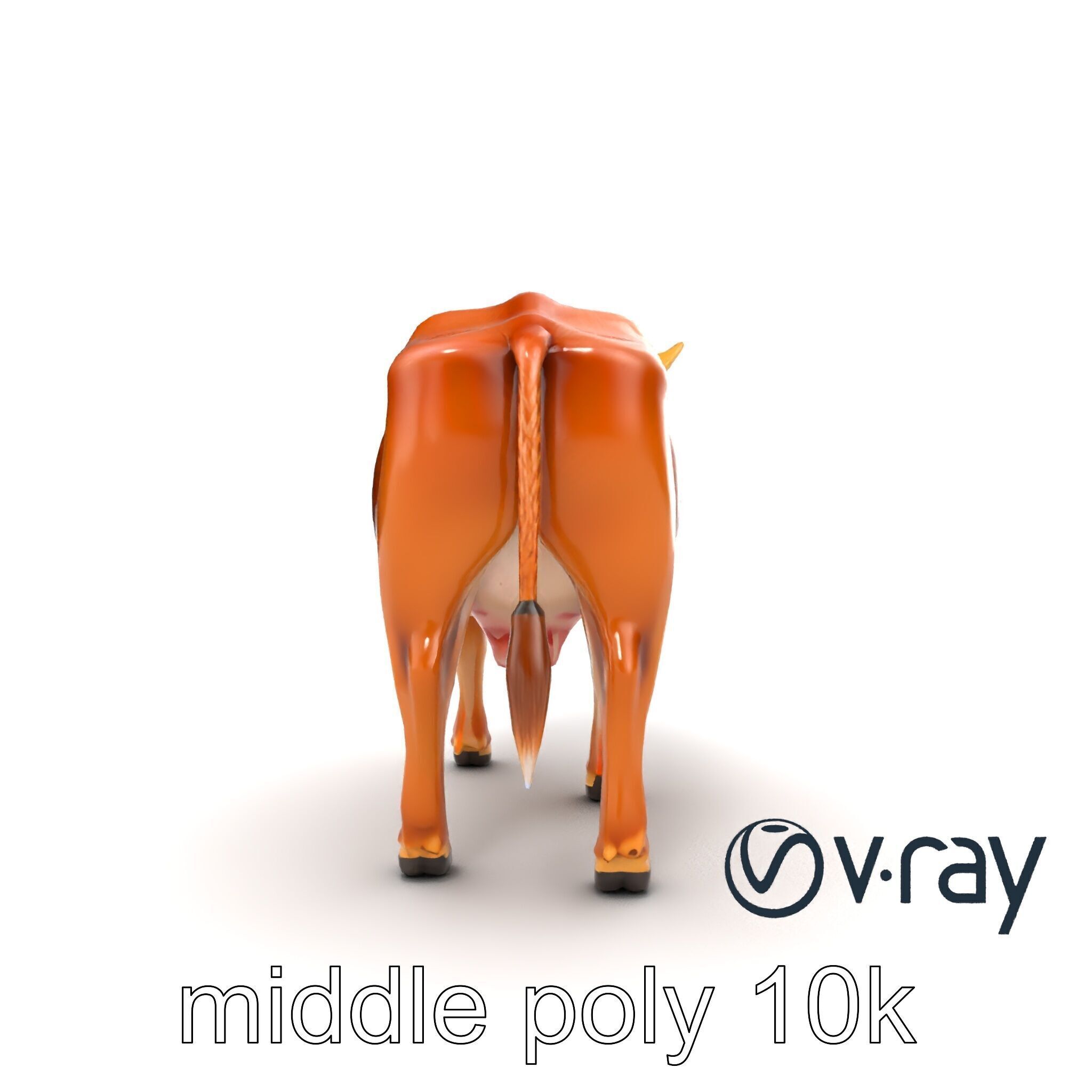 Realistic Brown Cow 3D Model Pack Low-poly 3D model_17