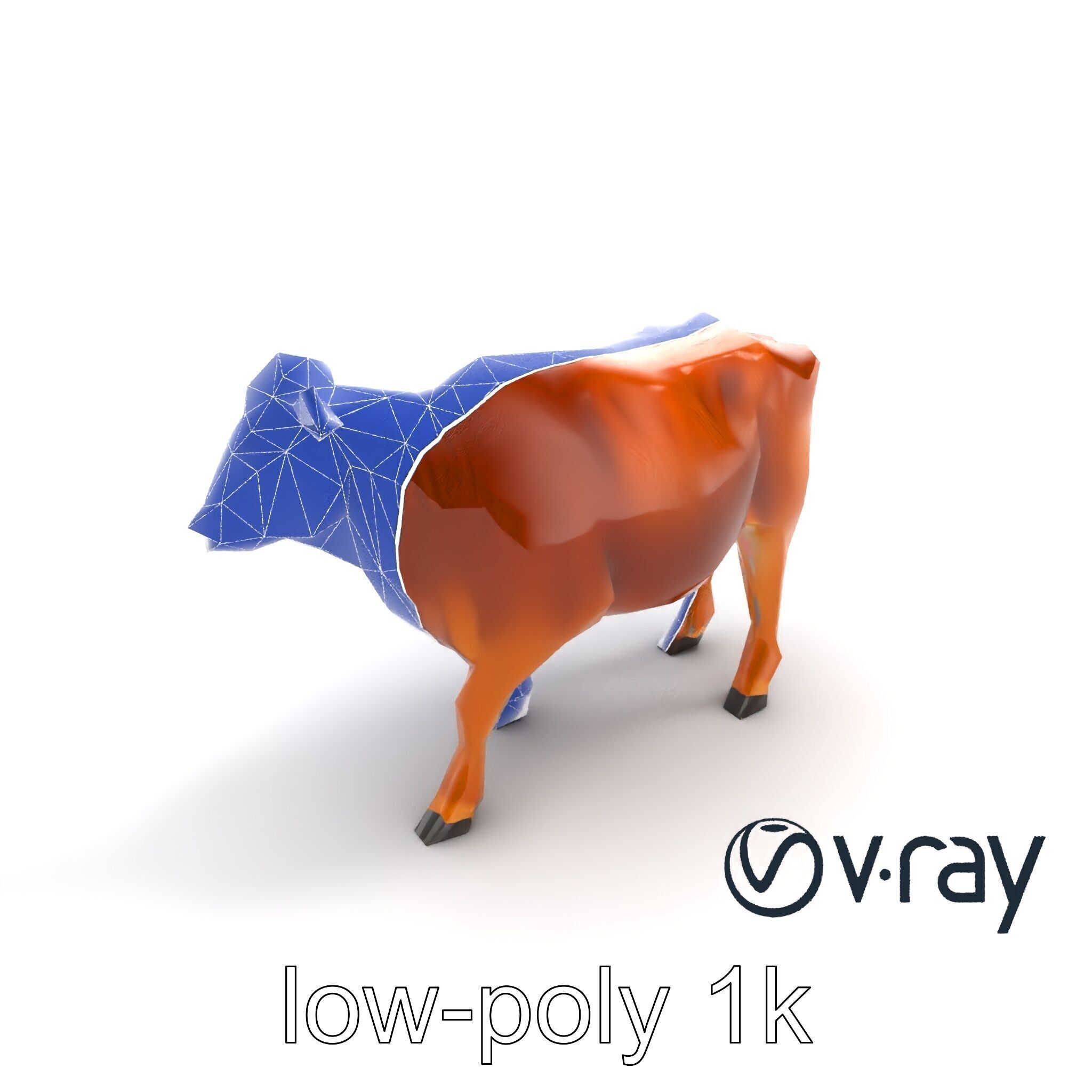 Realistic Brown Cow 3D Model Pack Low-poly 3D model_18