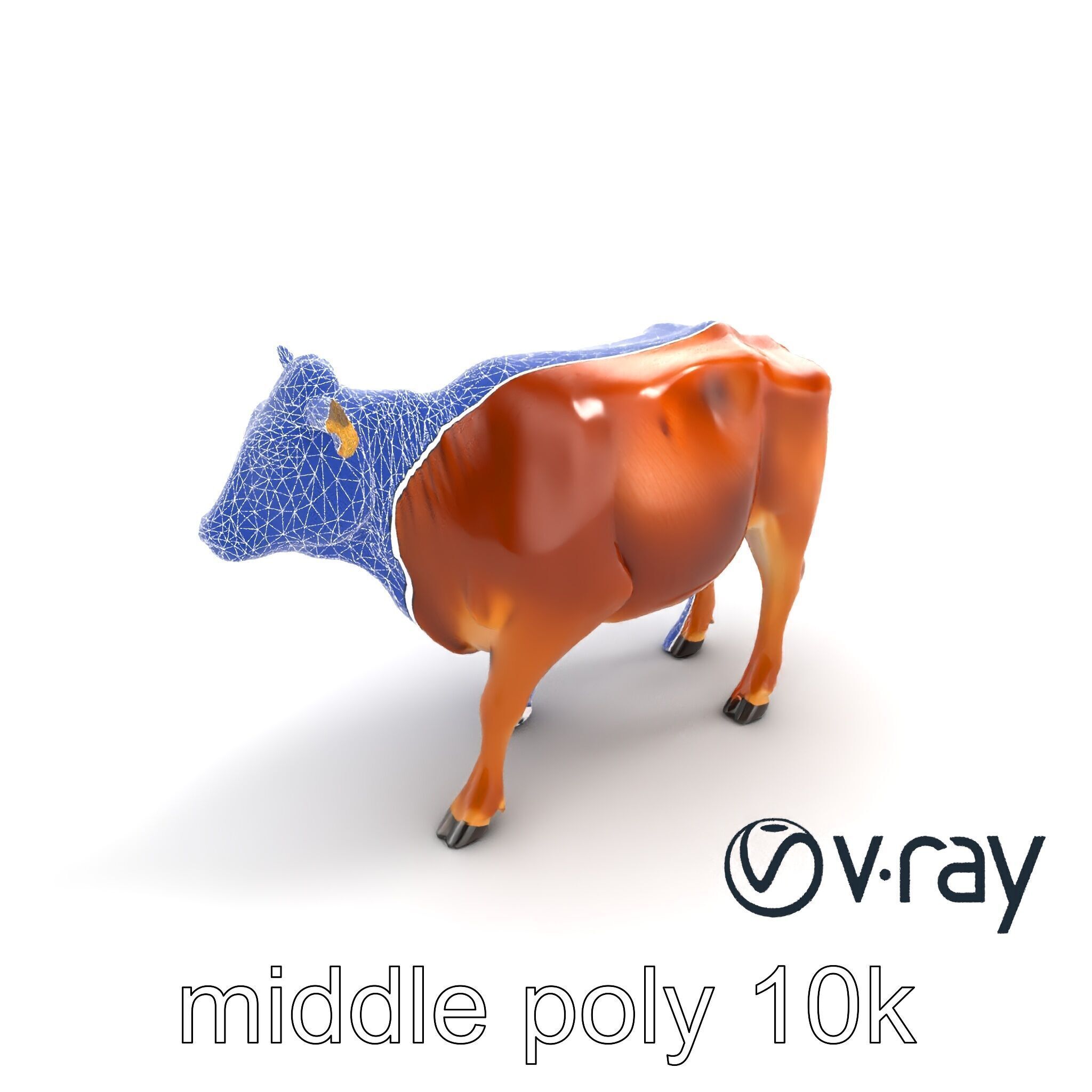 Realistic Brown Cow 3D Model Pack Low-poly 3D model_13