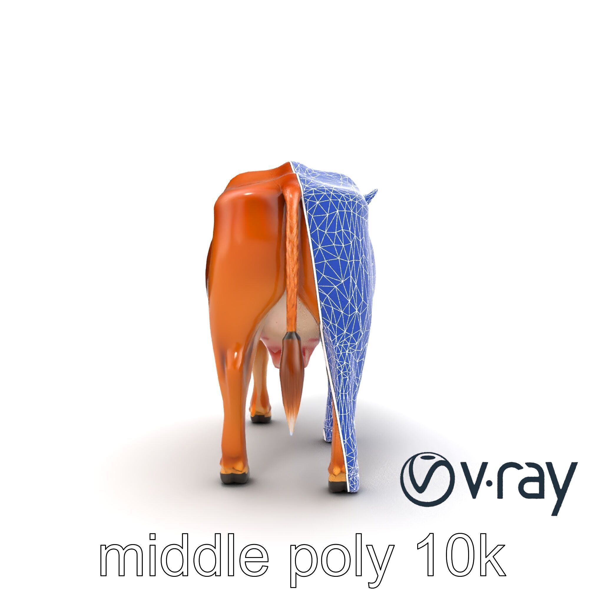 Realistic Brown Cow 3D Model Pack Low-poly 3D model_22