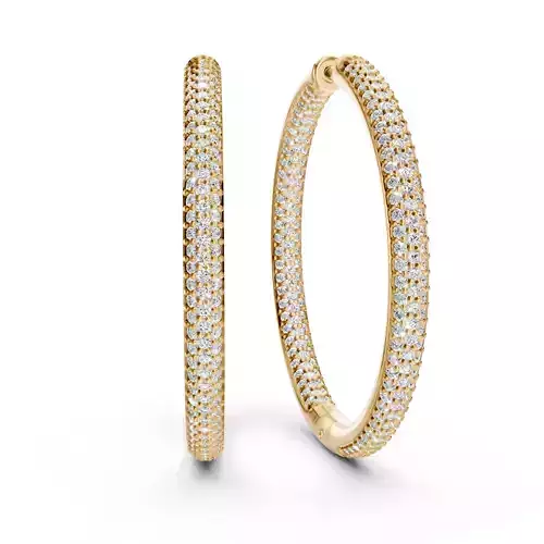 Pave Diamond Hoops 