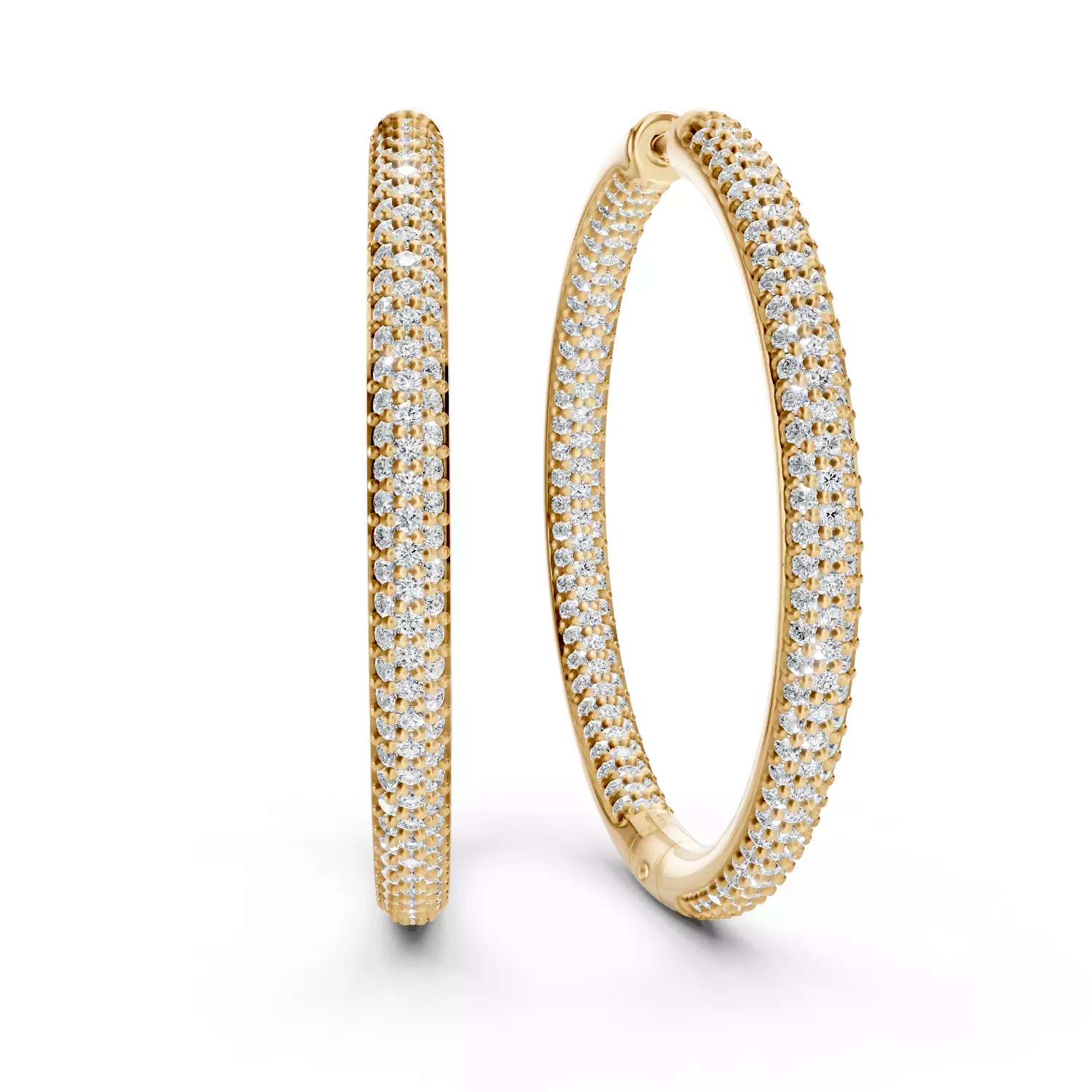 Pave Diamond Hoops 3D print model