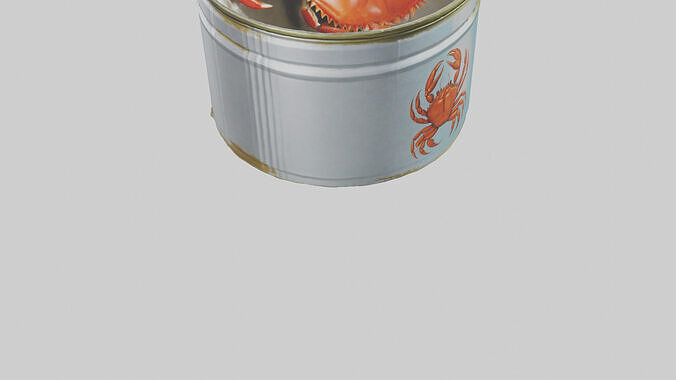 Canned Crab model Low-poly 3D model 5